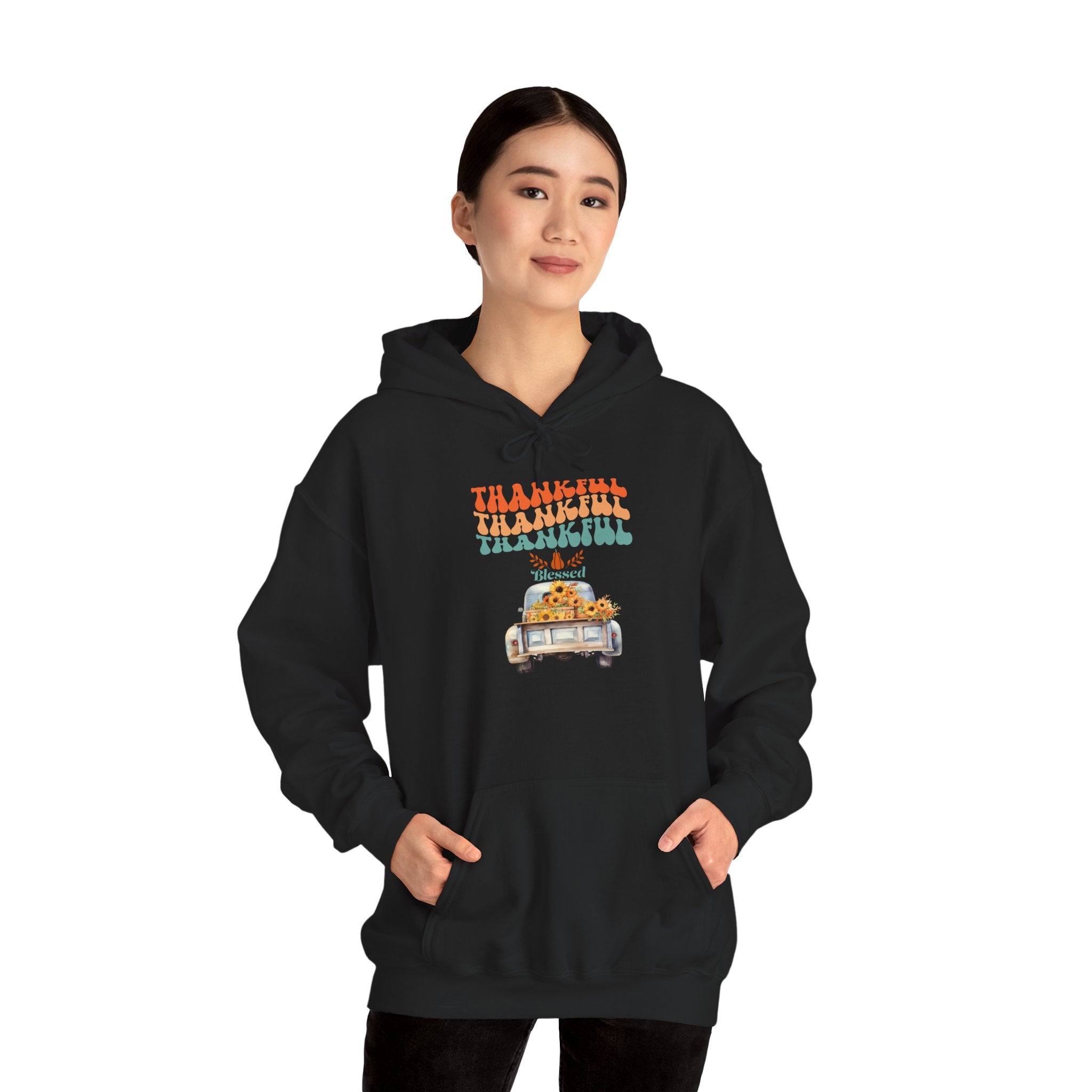 Thankful Vintage Hoodie - Cozy Unisex Sweatshirt for Fall, Thanksgiving Gathering, Gift, Casual Wear, Layering
