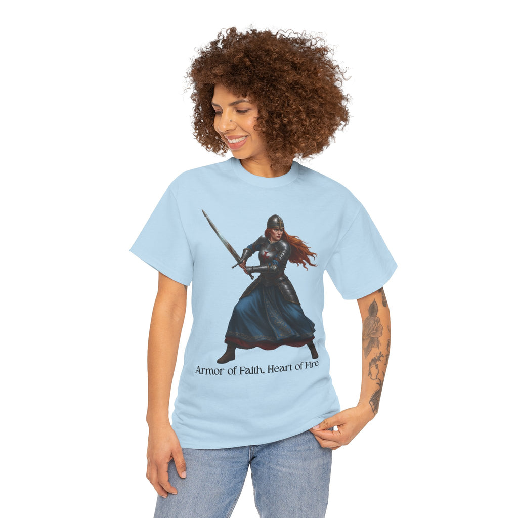 Warrior Spirit Unisex Heavy Cotton Tee, Inspirational Shirt, Fantasy Gift, Empowerment Merchandise, Soft Cotton Tee, Everyday Wear