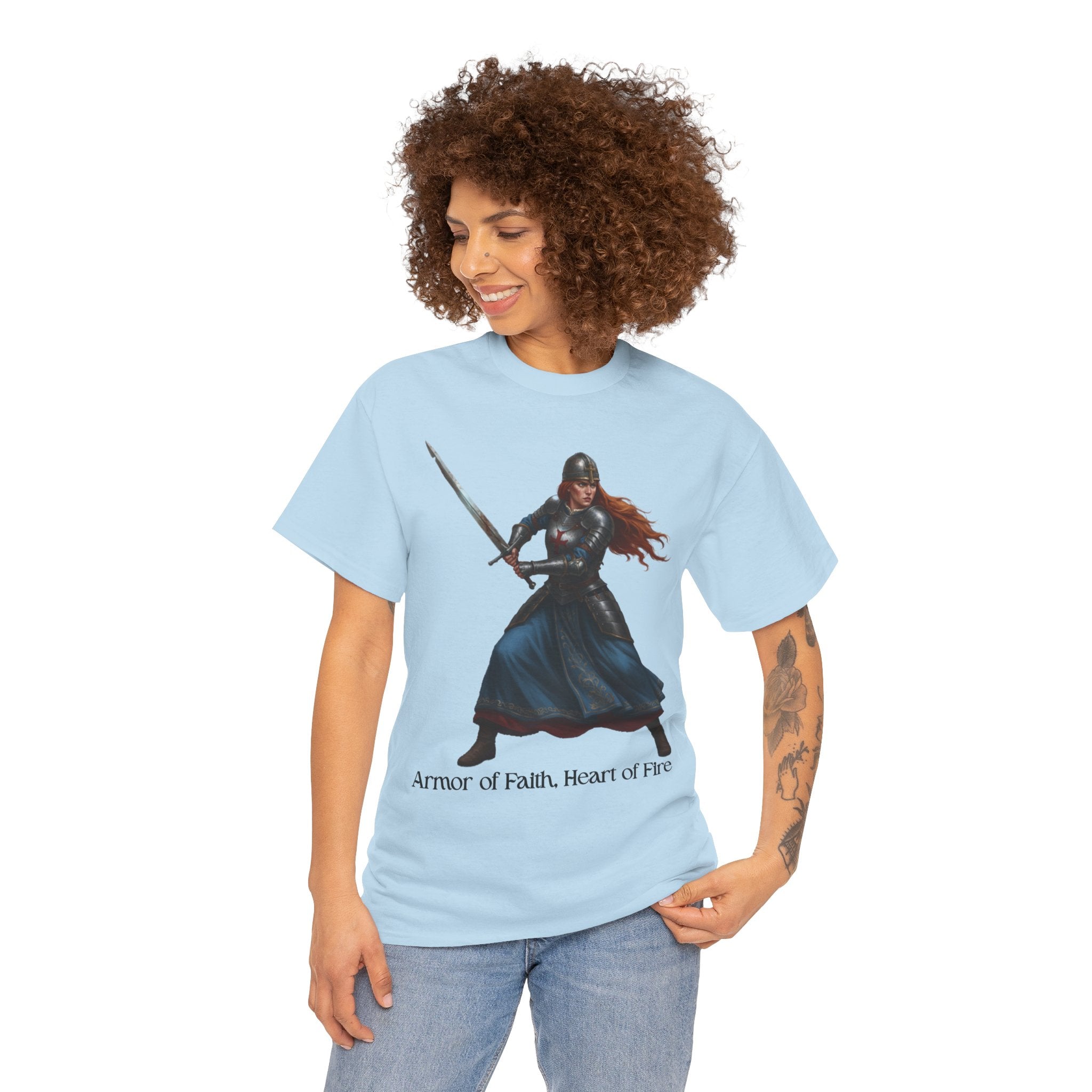 Warrior Spirit Unisex Heavy Cotton Tee, Inspirational Shirt, Fantasy Gift, Empowerment Merchandise, Soft Cotton Tee, Everyday Wear