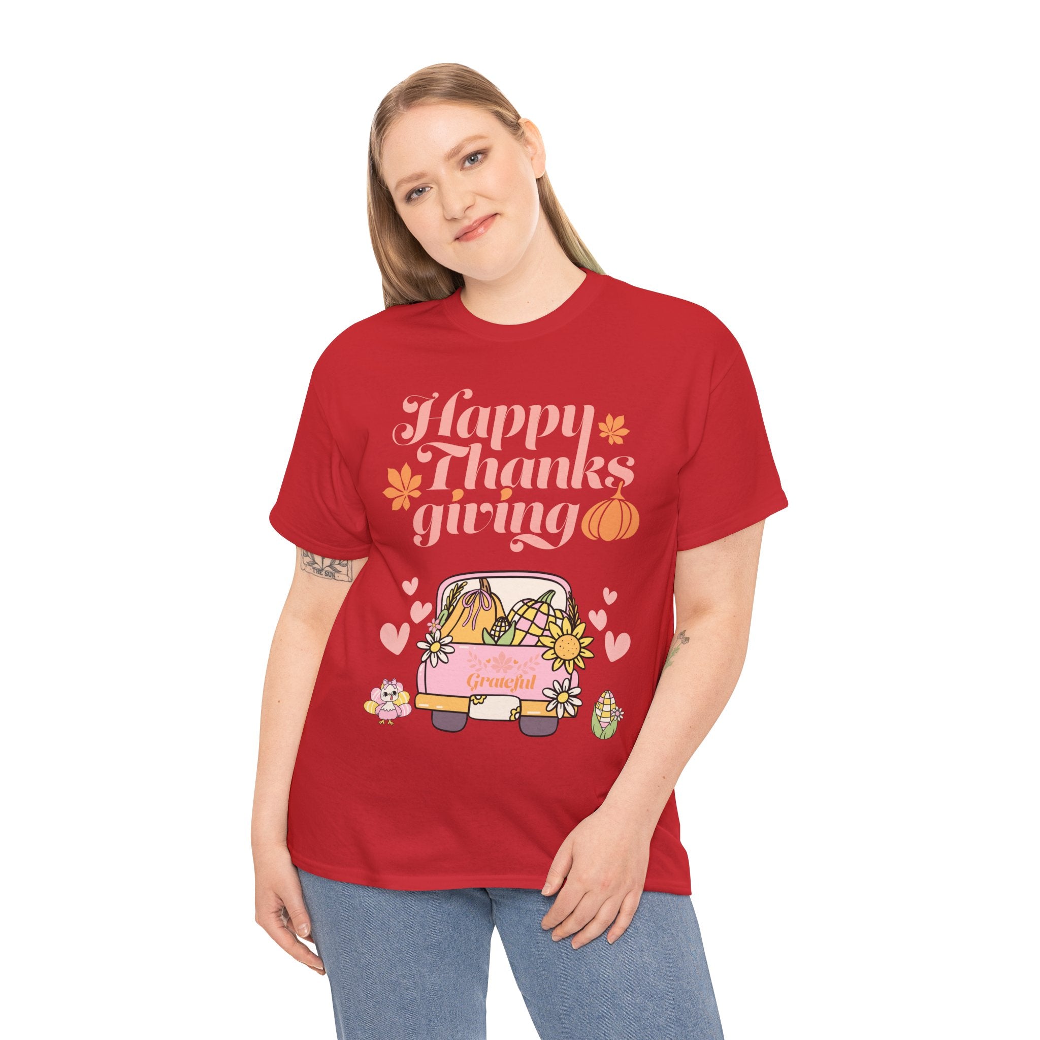 Happy Thanksgiving Unisex Tee | Cozy Autumn Shirt for Family Gatherings, Thanksgiving Celebration, Fall Fashion, Cute Gift Idea