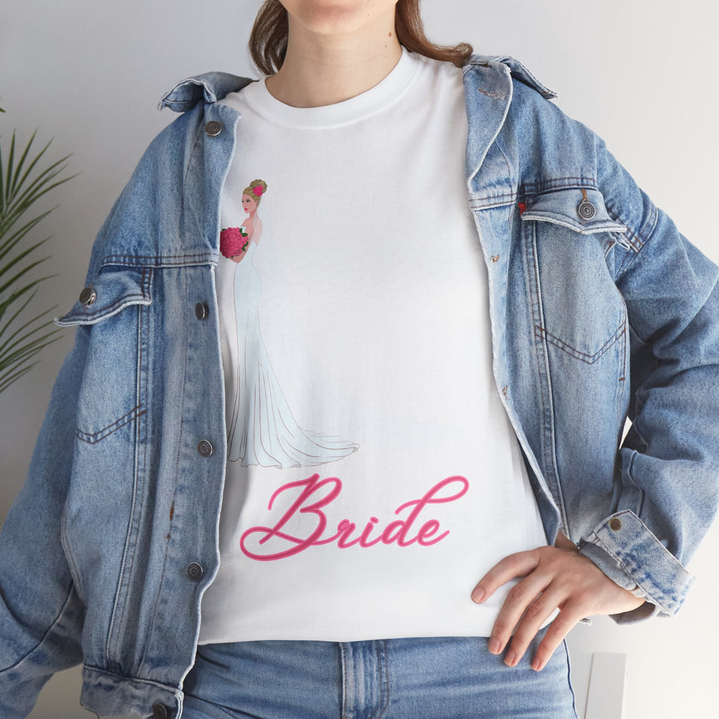 Bride Unisex Heavy Cotton Tee, Wedding Gift, Bridal Party Shirt, Engagement Party Top, Bride T-Shirt, Bridal Shower Attire