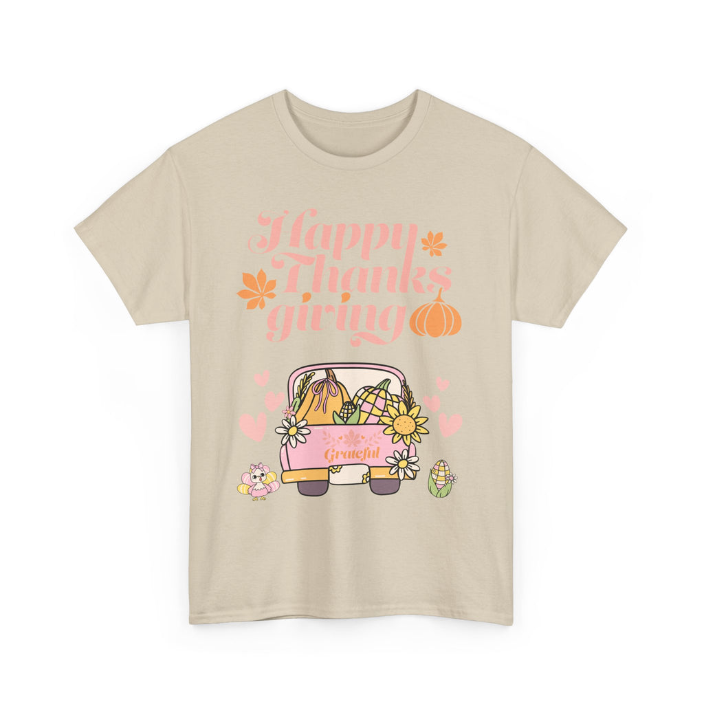 Happy Thanksgiving Unisex Tee | Cozy Autumn Shirt for Family Gatherings, Thanksgiving Celebration, Fall Fashion, Cute Gift Idea