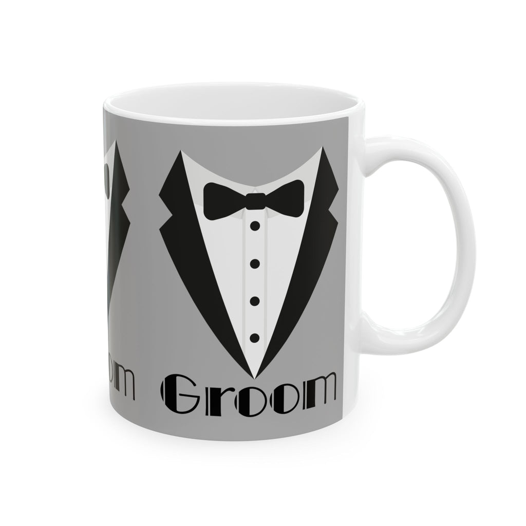 Groom Tuxedo Mug 11 oz | Wedding Gift, Groomsmen Proposal, Bridal Shower, Anniversary, Engagement Celebration