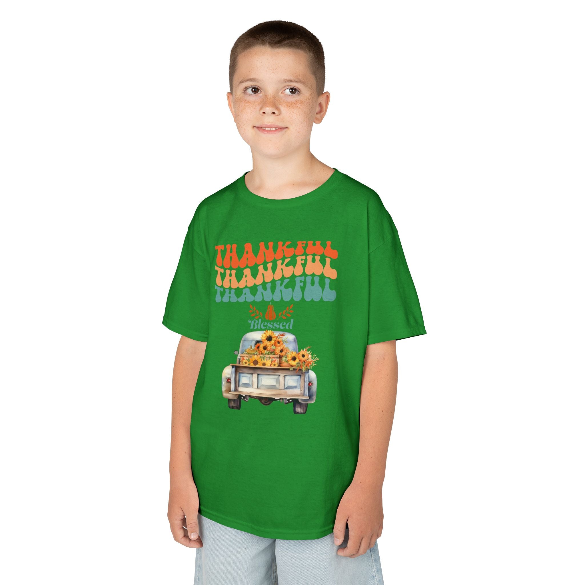 Thankful Kids Tee | Cute Autumn T-Shirt | Thanksgiving Gift | Kids Holiday Wear | Family Gathering Apparel