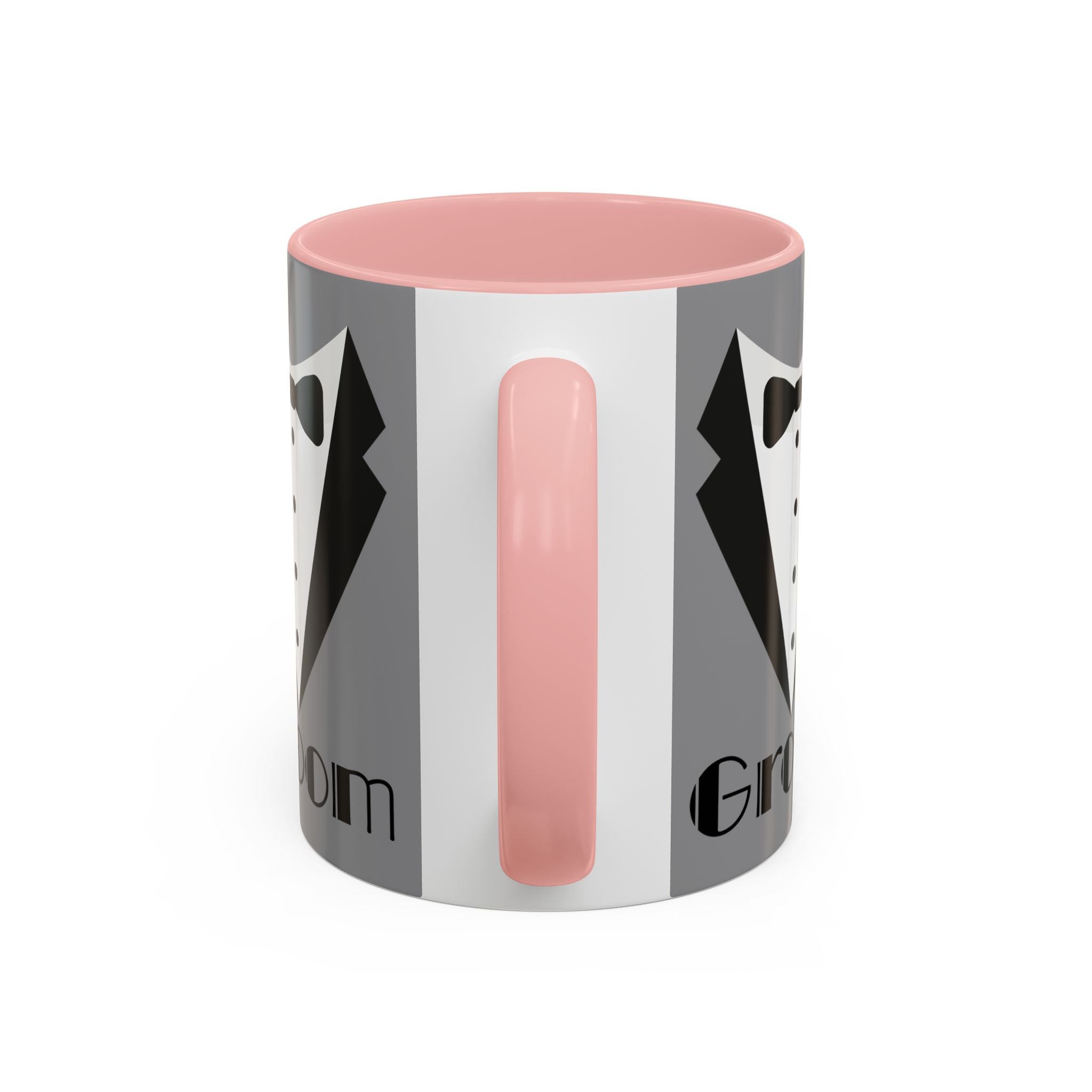 Groom Coffee Mug, Wedding Gift, Groomsmen Party Mug, Black and White Accent Mug, Engagement Celebration