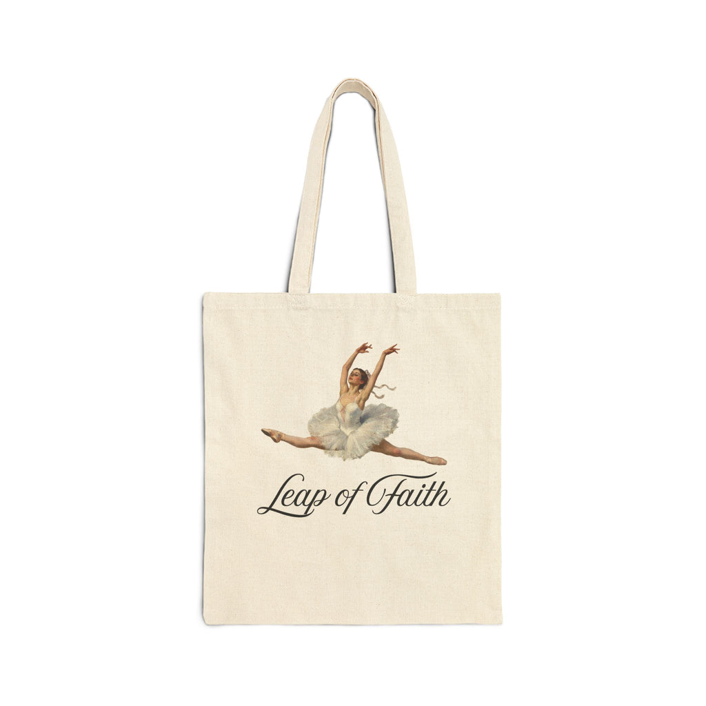 ✨ Leap of Faith ✨ Ballet Inspired Cotton Canvas Tote Bag, Dance Lover Gift, Leap of Faith Tote, Eco-Friendly Shopping Bag, Stylish Ballet Tote designed with an impressionist flair, echoing timeless ballet elegance