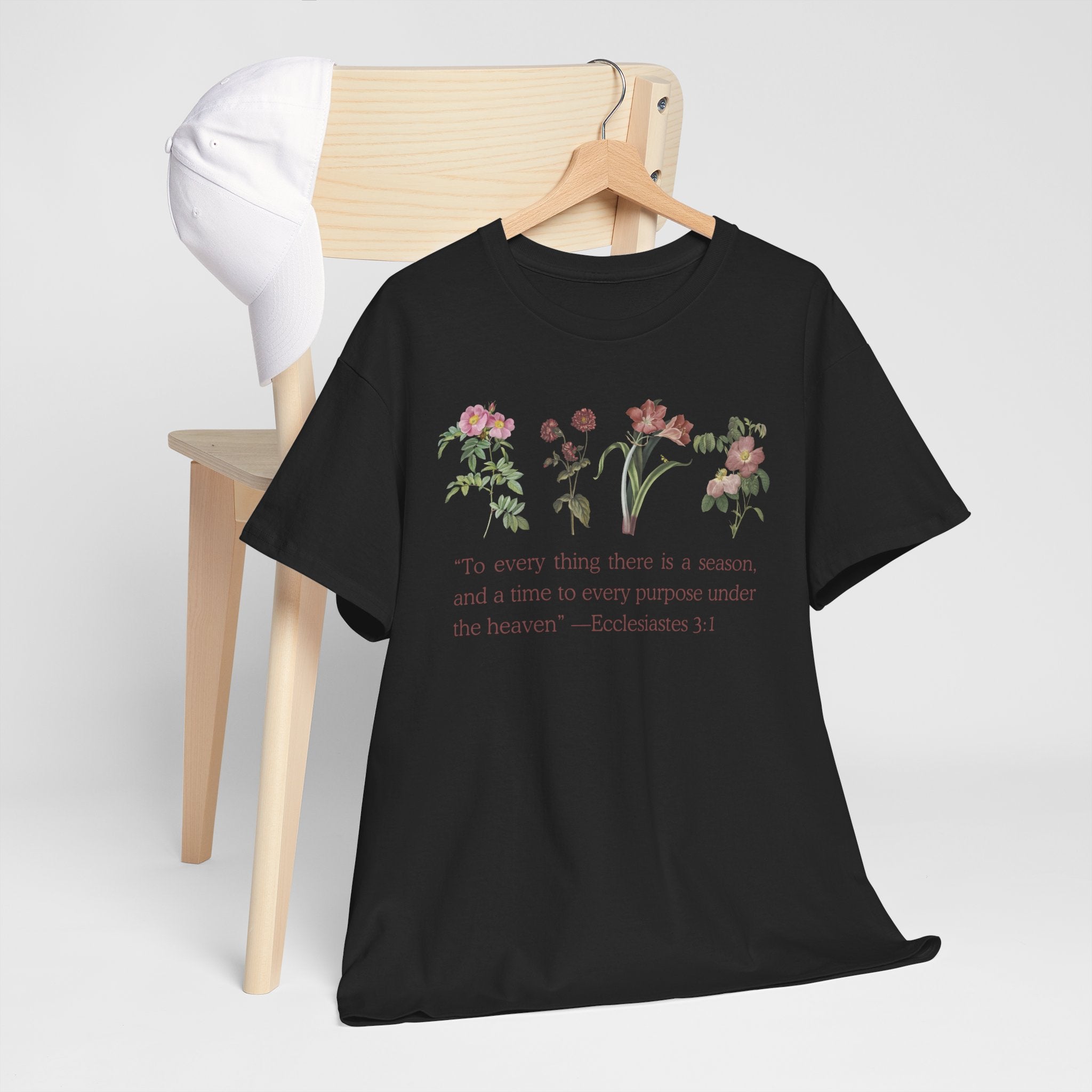 Christian -Biblical Inspirational Floral Quote Tee, Nature Lover Gift, Eco-Friendly Fashion, Casual Everyday Wear