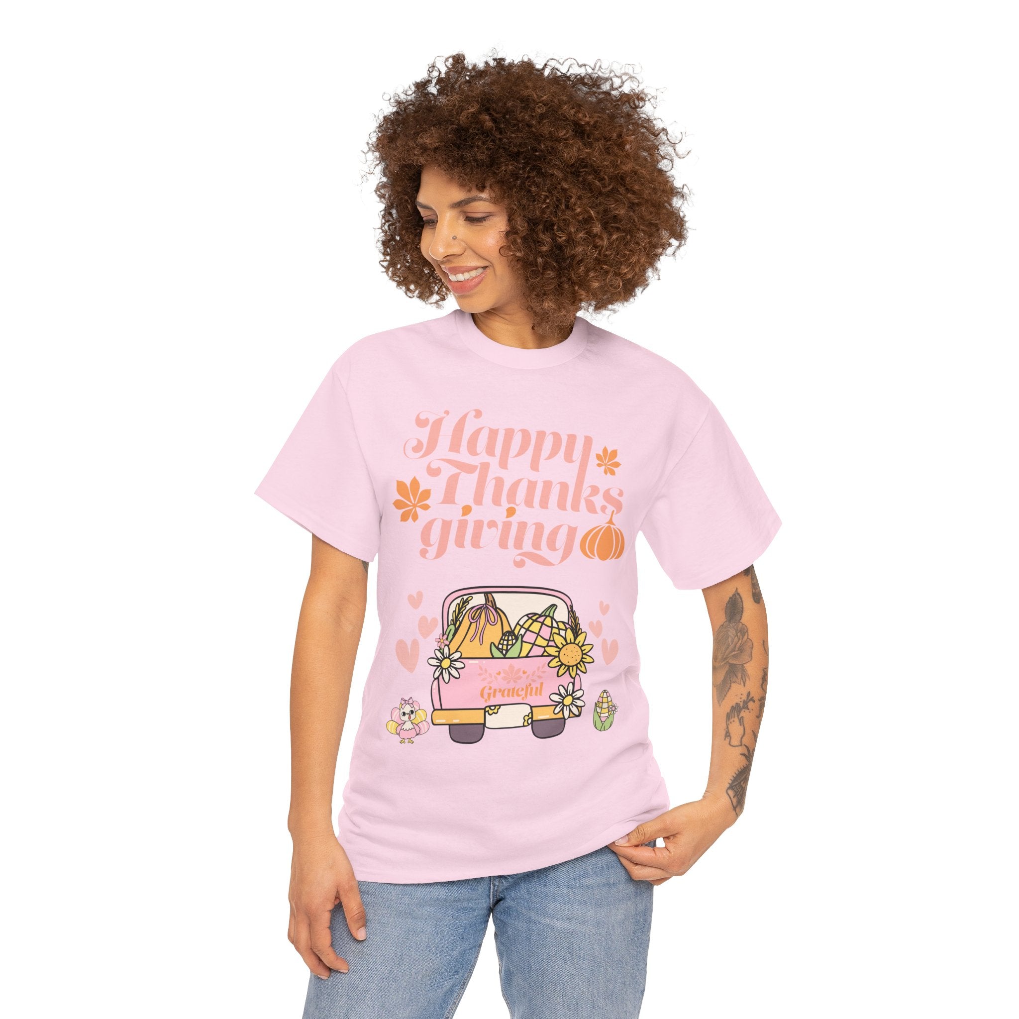 Happy Thanksgiving Unisex Tee | Cozy Autumn Shirt for Family Gatherings, Thanksgiving Celebration, Fall Fashion, Cute Gift Idea