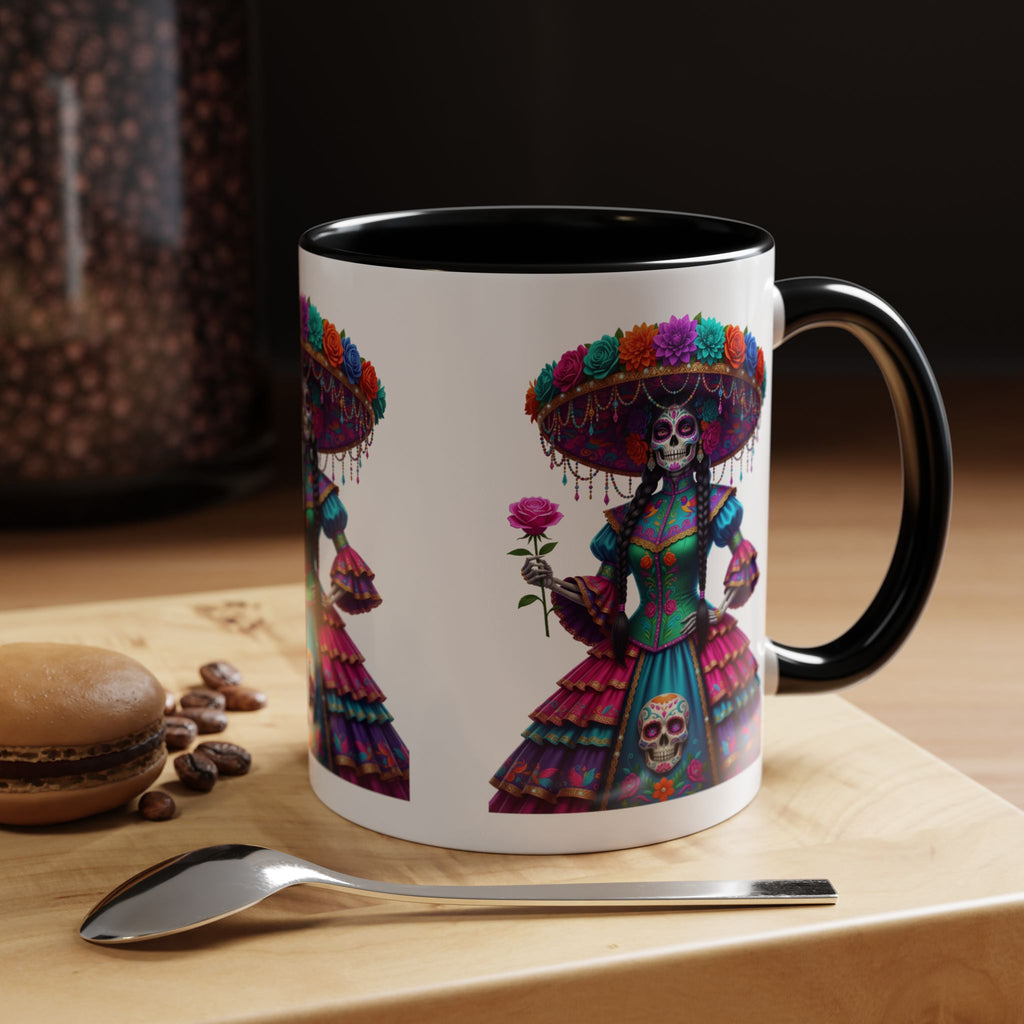 La Catrina Elegante – Día de los Muertos Inspired Artwork, Caffeine Lover Gift, Halloween Decor, Artful Drinkware