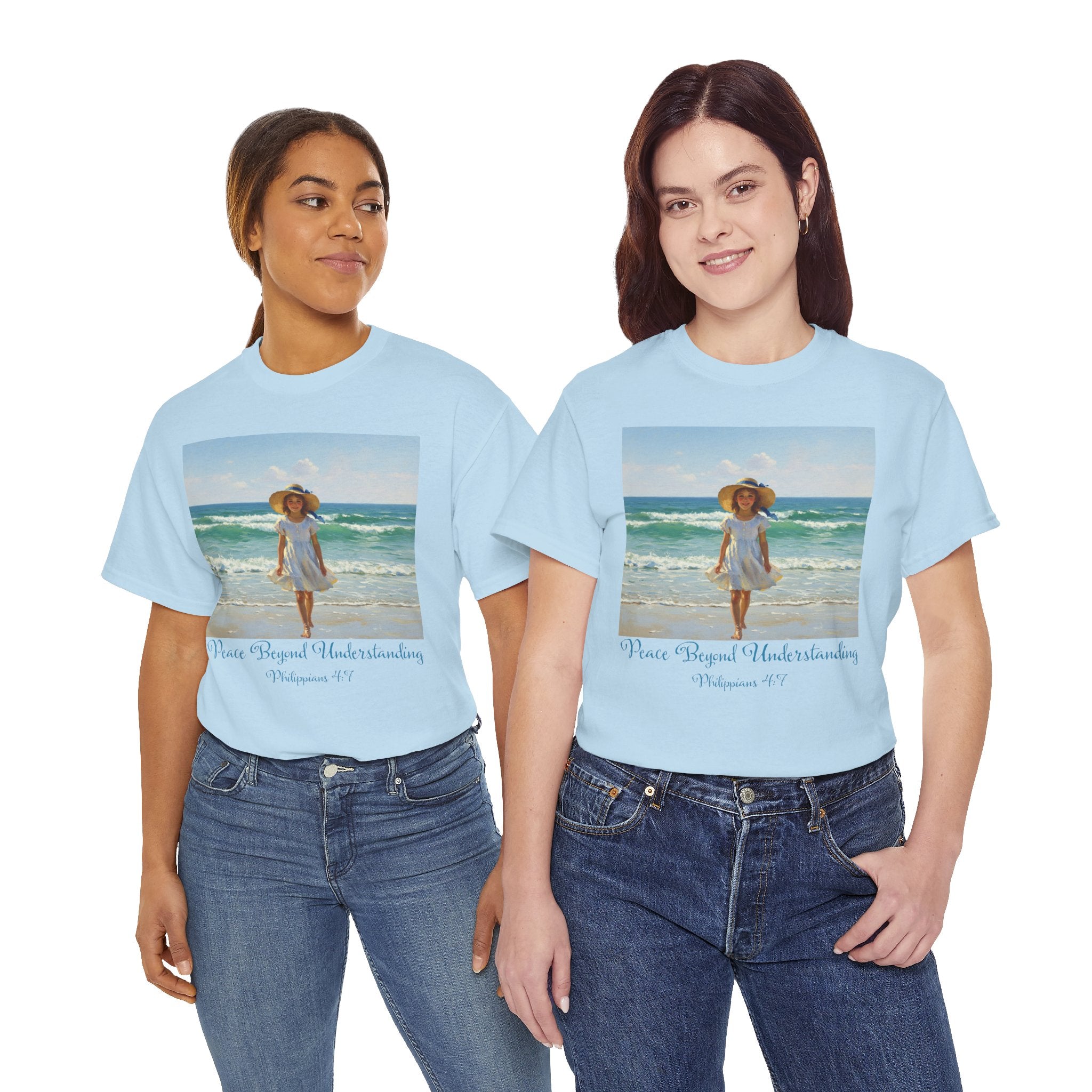 Serene Beach Vibes Tee for Summer Days, Top for Women, Casual Wear, Gifts for Beach Lovers, Vacay Essentials