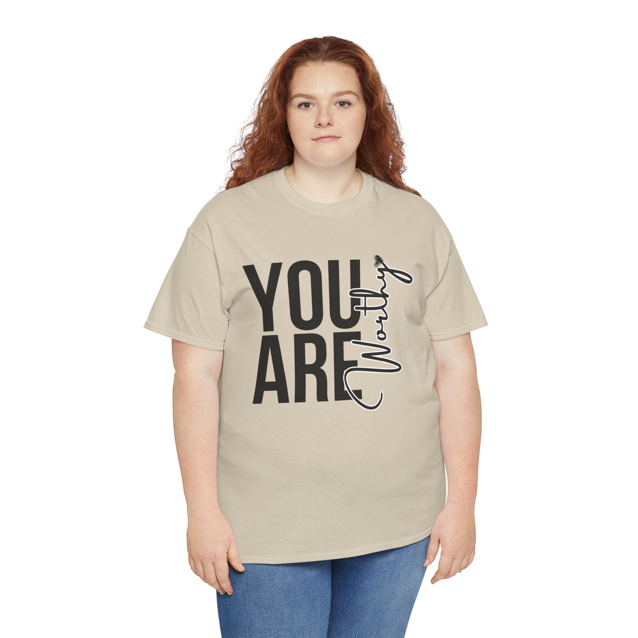 You Are Worthy Unisex Heavy Cotton Tee, Motivational Quote Shirt, Gift for Friends, Self-Love Tee, Uplifting Apparel, Positive [...]