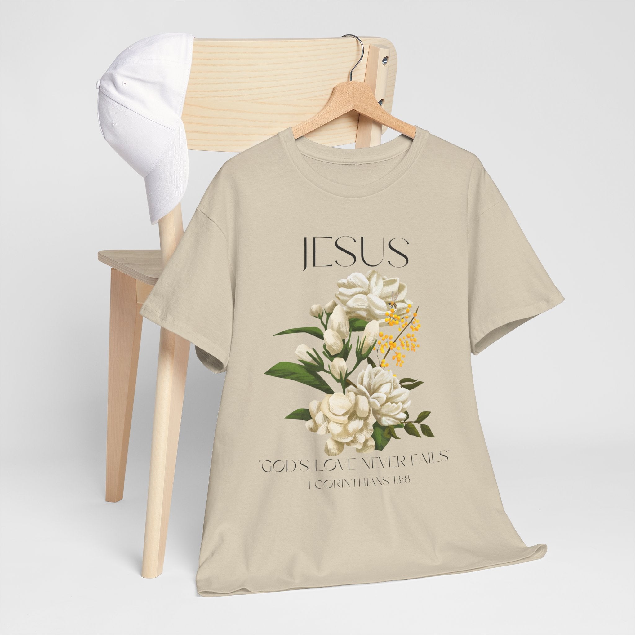 Jesus- God's love never fails-Unisex Heavy Cotton Tee