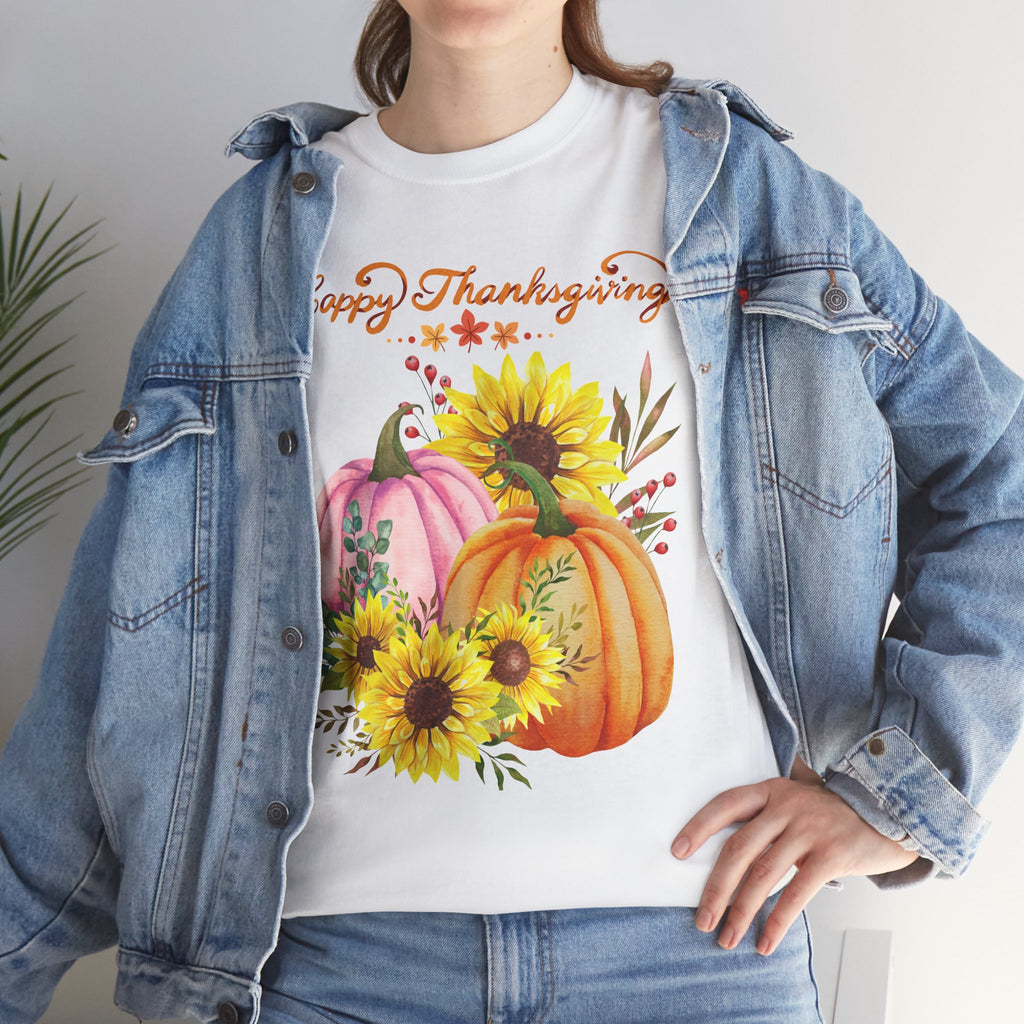 Thanksgiving T-shirts, Pumpkin Tee, Autumn Shirt, Unisex Fall Apparel, Holiday Gift, Cozy Outfit, Harvest Festival Clothing