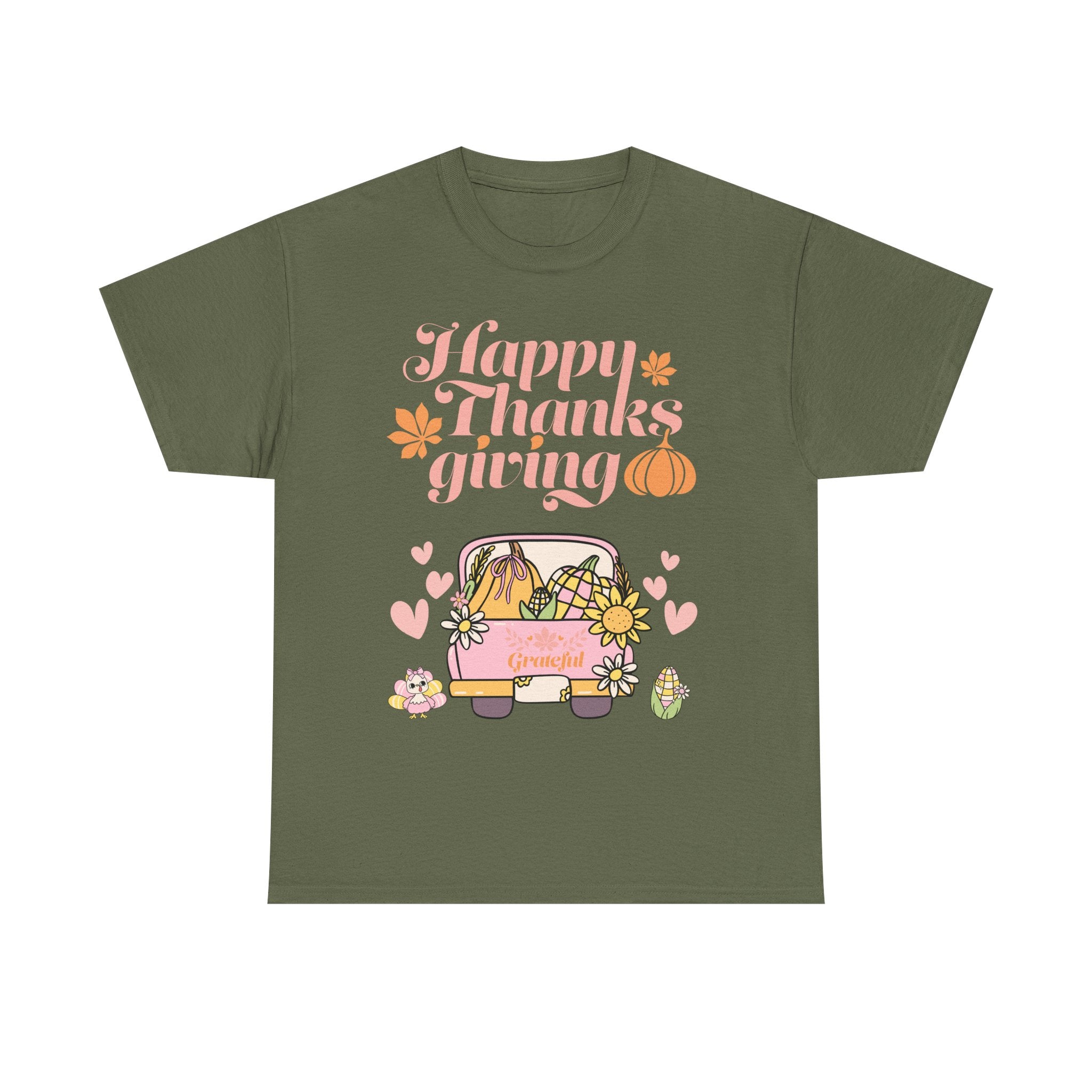 Happy Thanksgiving Unisex Tee | Cozy Autumn Shirt for Family Gatherings, Thanksgiving Celebration, Fall Fashion, Cute Gift Idea