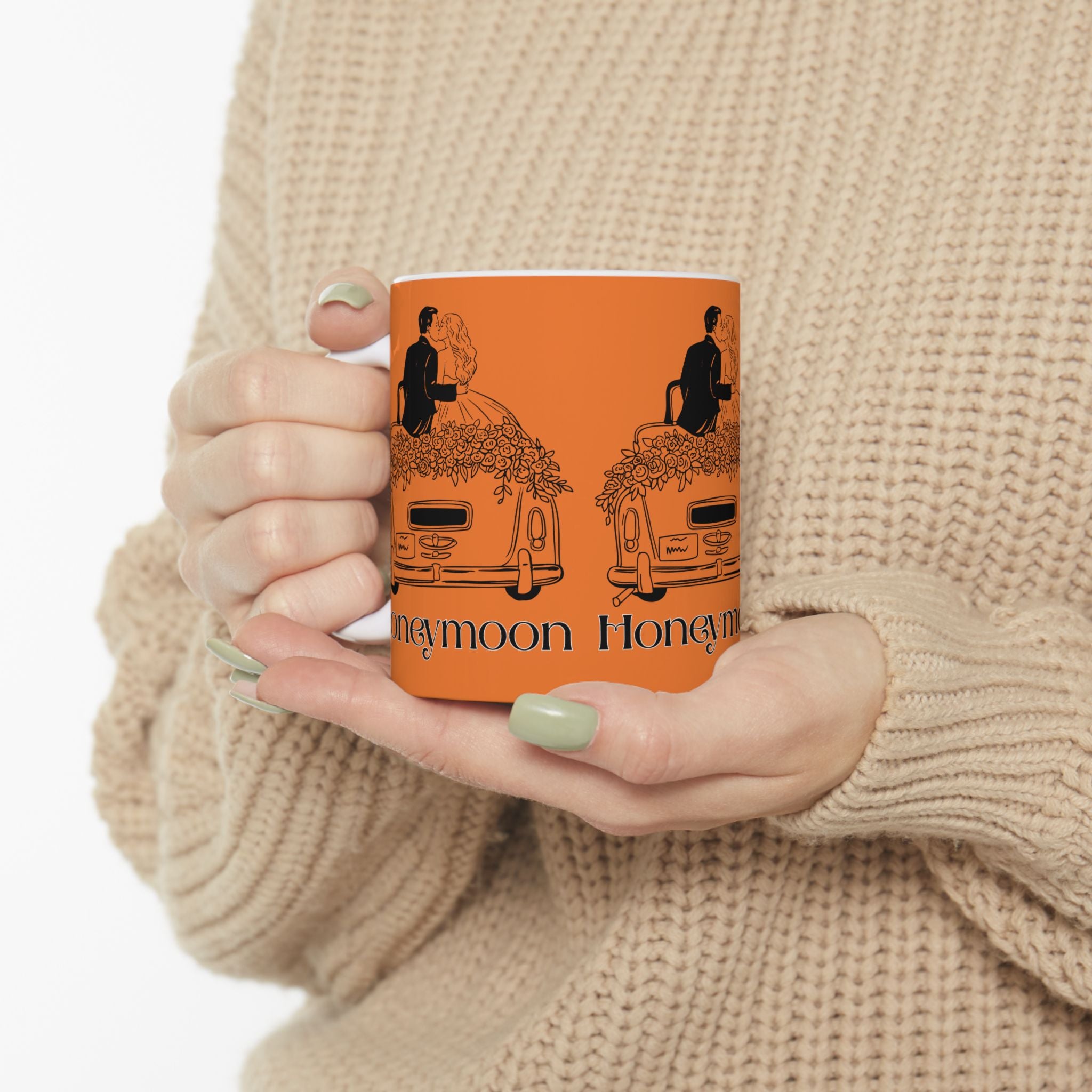 Honeymoon October Weddings Ceramic Mug 11 oz- Perfect Wedding Gift, Coffee Cup for Newlyweds, Couples' Tea Mug, Anniversary Gift, Engagement Celebration