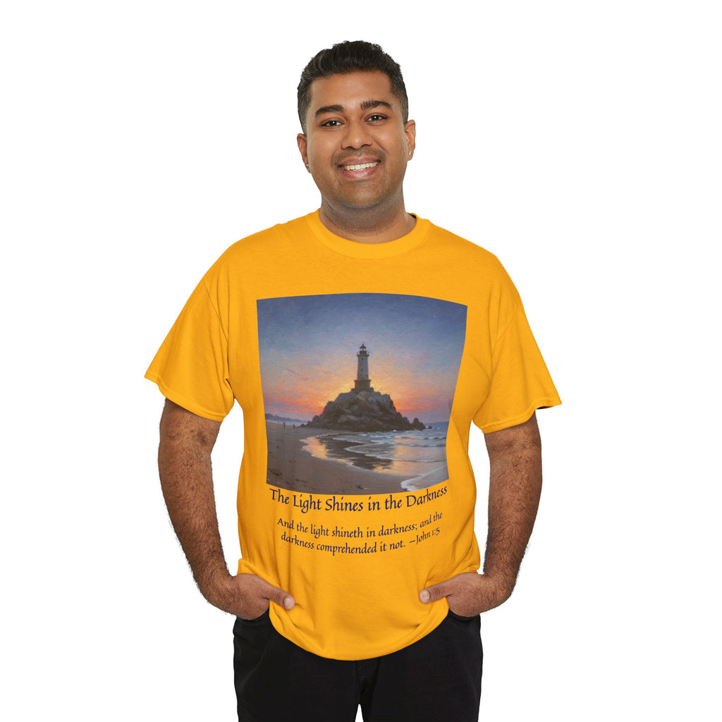 Light in Darkness Unisex Cotton Tee-inspired by Monet, Inspirational Shirt, Bible Verse Tee, Faith-Based Apparel, Perfect Gift for All Occasions