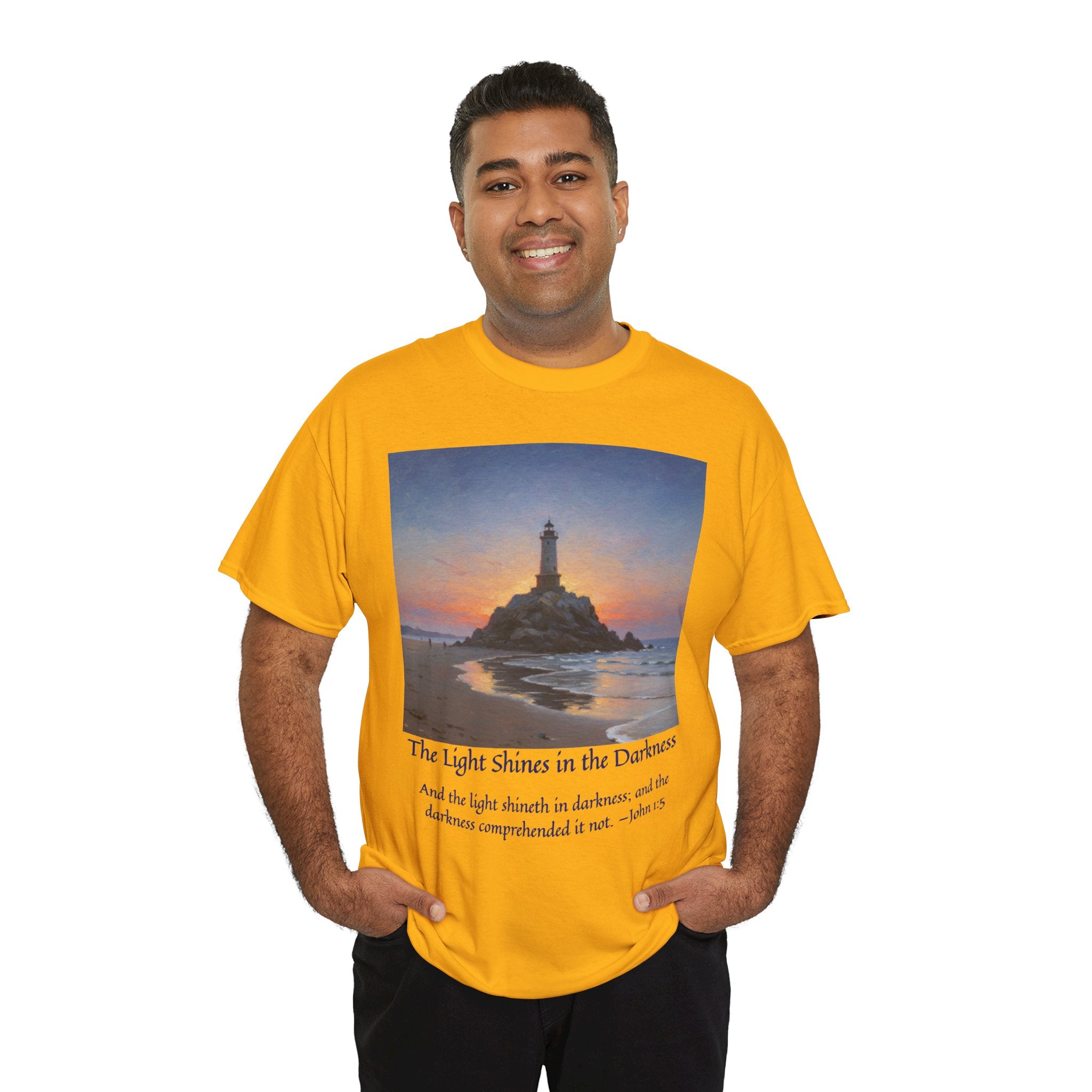 Light in Darkness Unisex Cotton Tee-inspired by Monet, Inspirational Shirt, Bible Verse Tee, Faith-Based Apparel, Perfect Gift for All Occasions