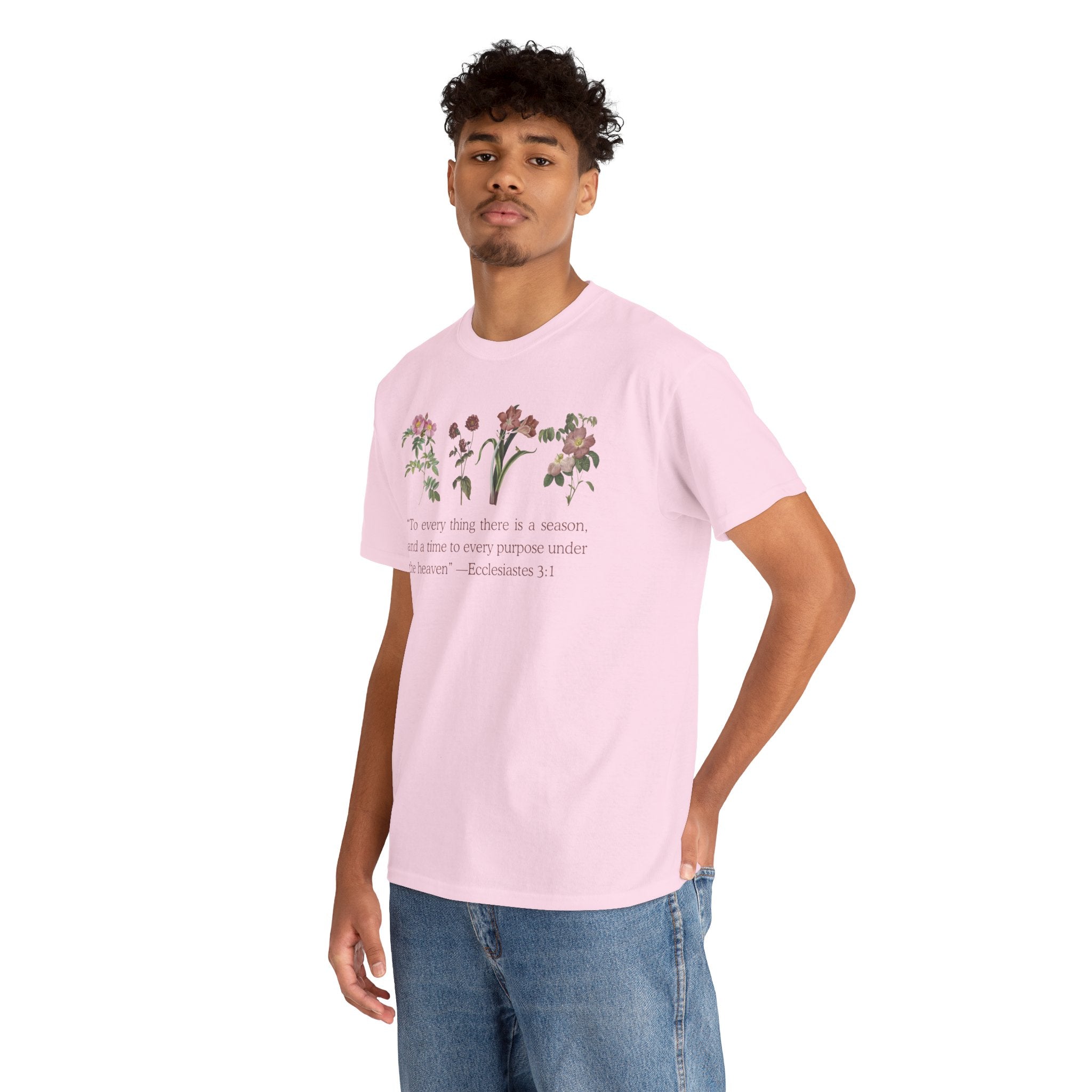 Christian -Biblical Inspirational Floral Quote Tee, Nature Lover Gift, Eco-Friendly Fashion, Casual Everyday Wear