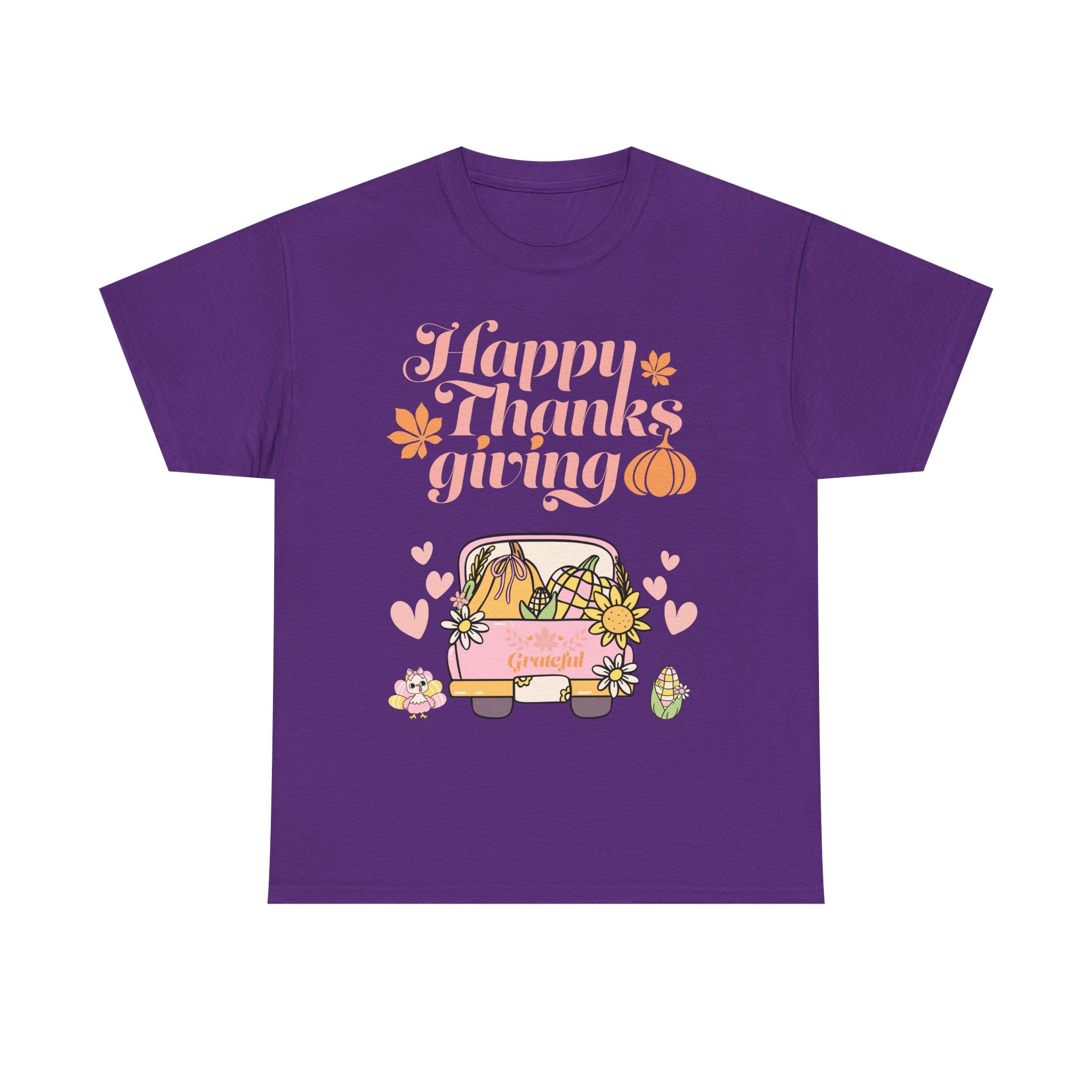 Happy Thanksgiving Unisex Tee | Cozy Autumn Shirt for Family Gatherings, Thanksgiving Celebration, Fall Fashion, Cute Gift Idea