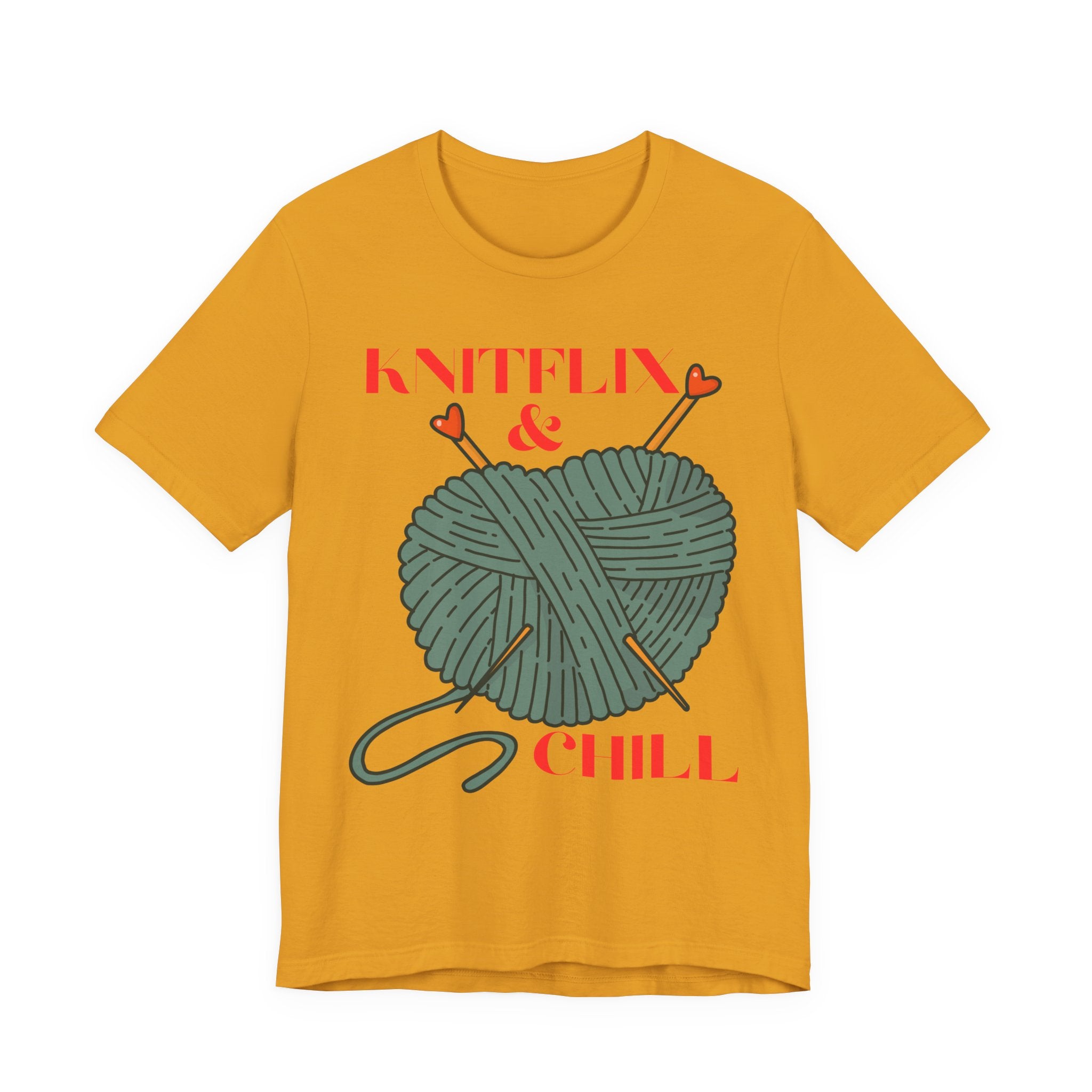 Knitflix & Chill Tee for Craft Lovers