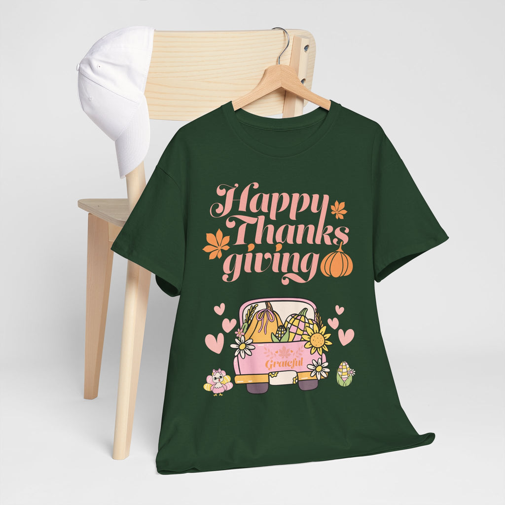 Happy Thanksgiving Unisex Tee | Cozy Autumn Shirt for Family Gatherings, Thanksgiving Celebration, Fall Fashion, Cute Gift Idea