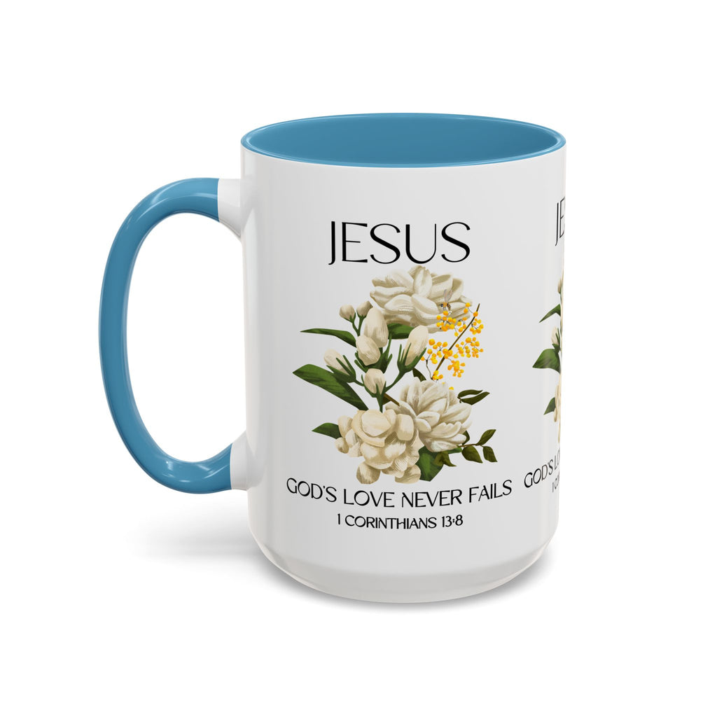 Inspirational Floral Coffee Mug 11/15 oz  - God's Love Design, Christian Gift, Home Decor, Mug for Faith, Coffee Lovers