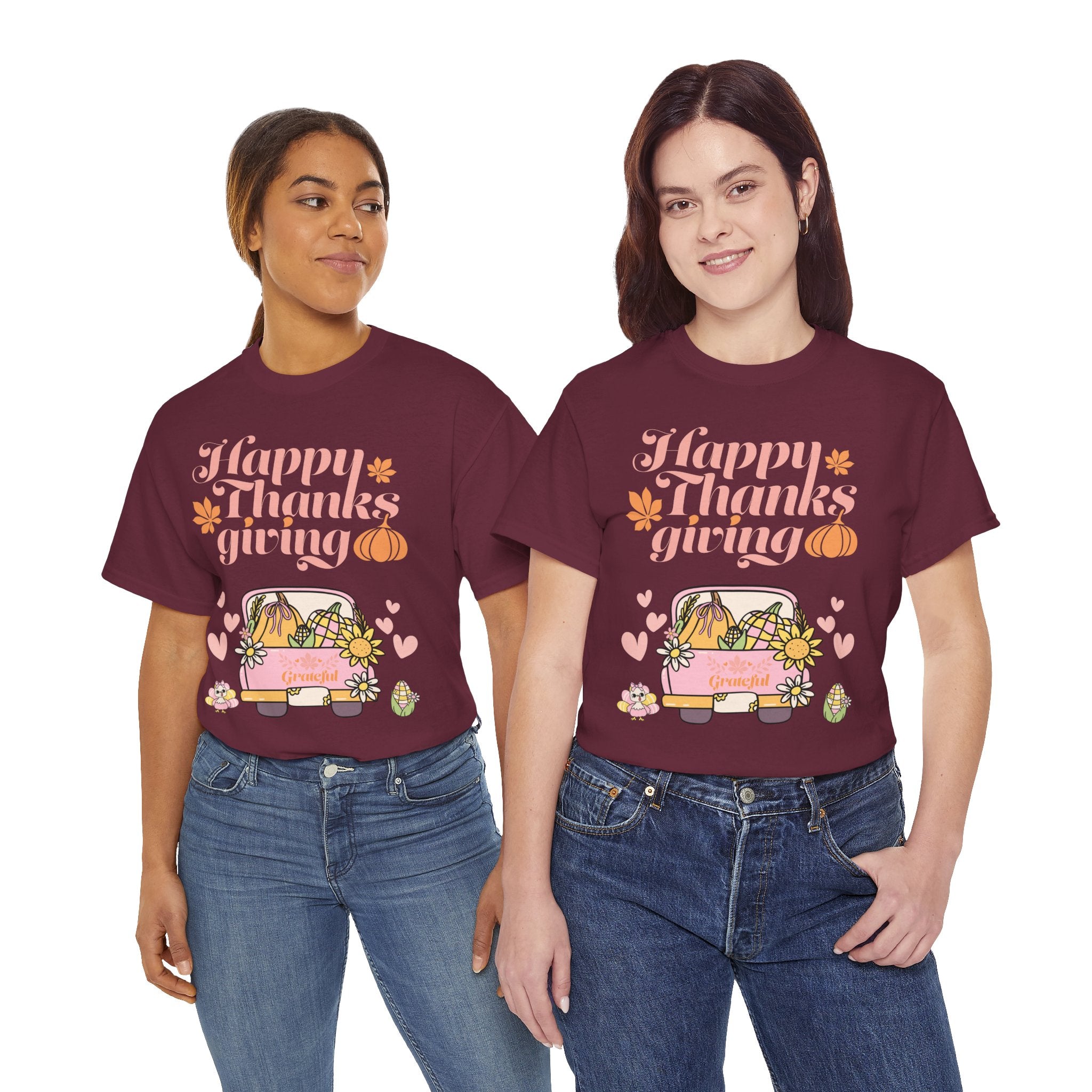 Happy Thanksgiving Unisex Tee | Cozy Autumn Shirt for Family Gatherings, Thanksgiving Celebration, Fall Fashion, Cute Gift Idea