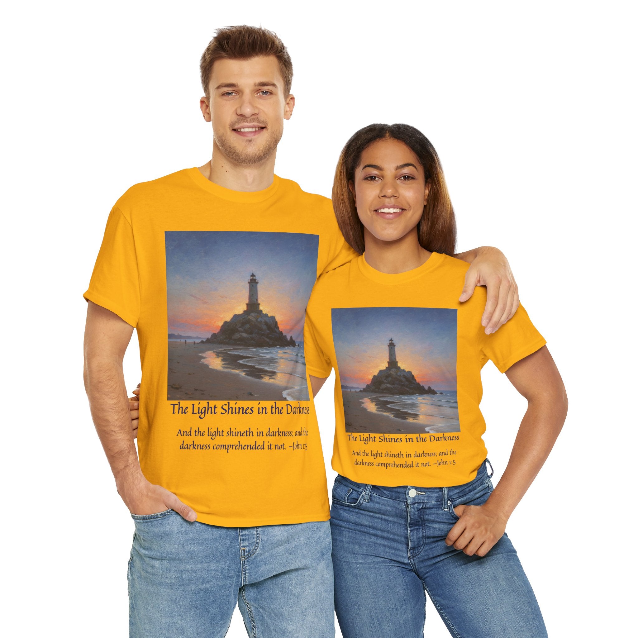 Light in Darkness Unisex Cotton Tee-inspired by Monet, Inspirational Shirt, Bible Verse Tee, Faith-Based Apparel, Perfect Gift for All Occasions