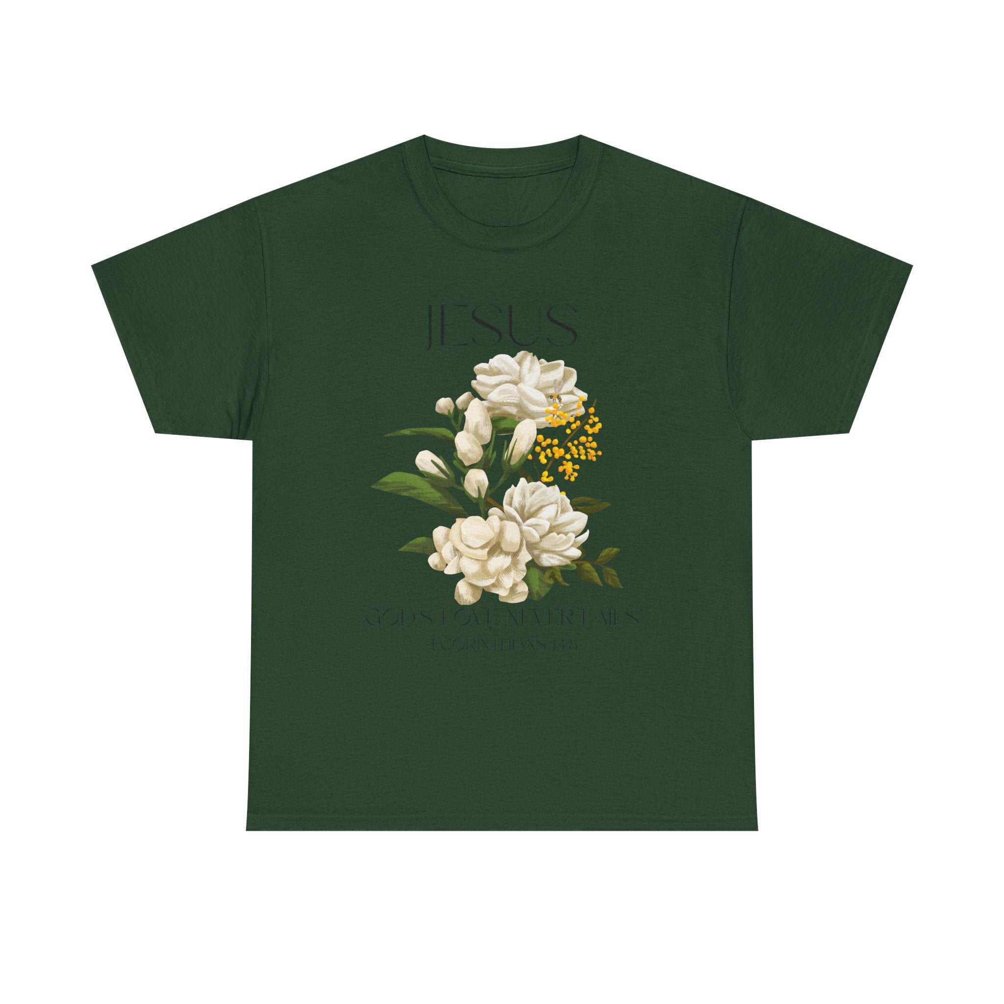 Jesus- God's love never fails-Unisex Heavy Cotton Tee