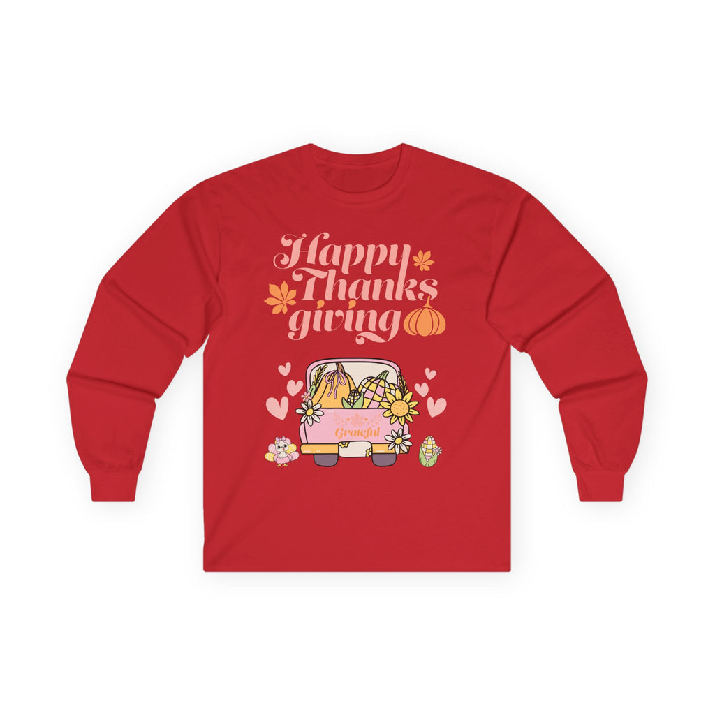 Thanksgiving Long Sleeve Tee, Cozy Fall Shirt, Autumn Apparel, Holiday Gift, Harvest Celebration Clothing, Cute Graphic Tee (Different design upon request)