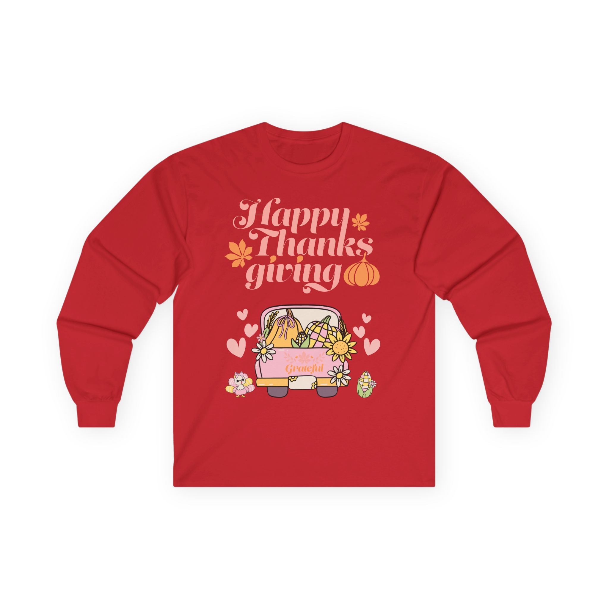 Thanksgiving Long Sleeve Tee, Cozy Fall Shirt, Autumn Apparel, Holiday Gift, Harvest Celebration Clothing, Cute Graphic Tee (Different design upon request)