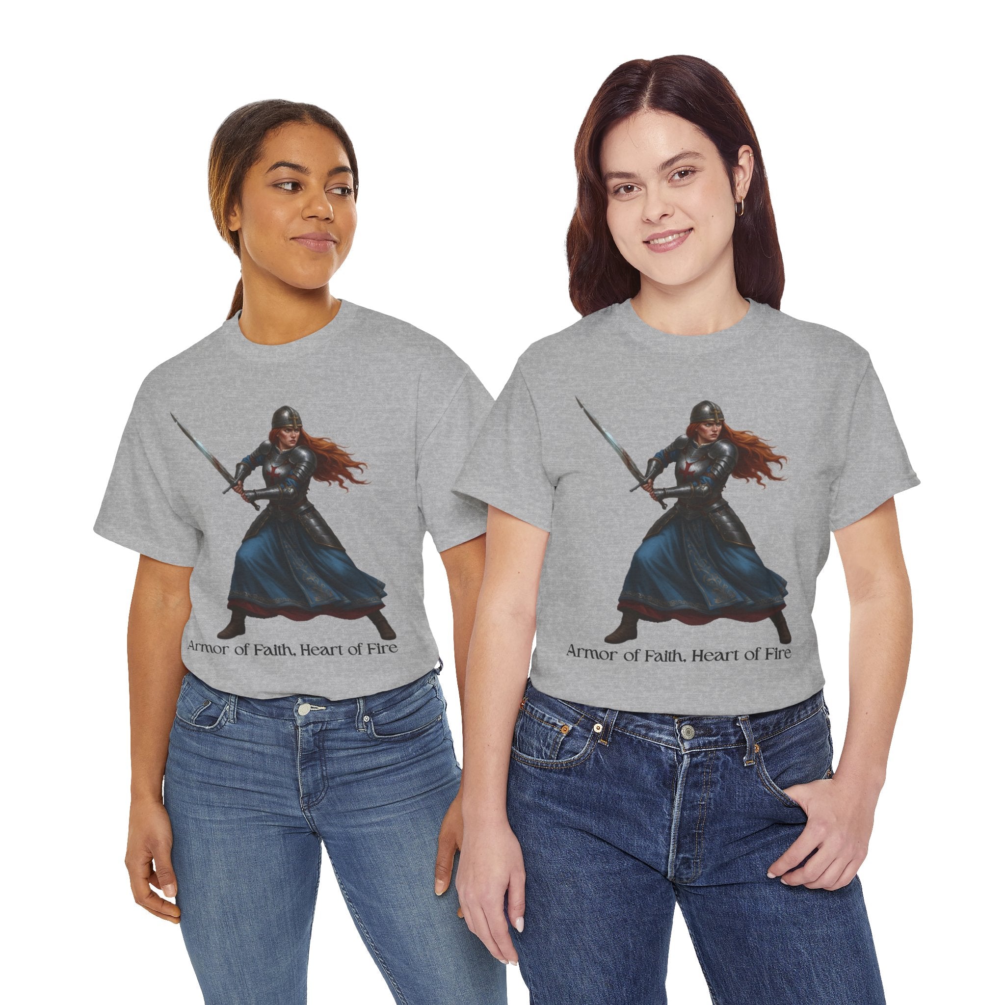 Warrior Spirit Unisex Heavy Cotton Tee, Inspirational Shirt, Fantasy Gift, Empowerment Merchandise, Soft Cotton Tee, Everyday Wear