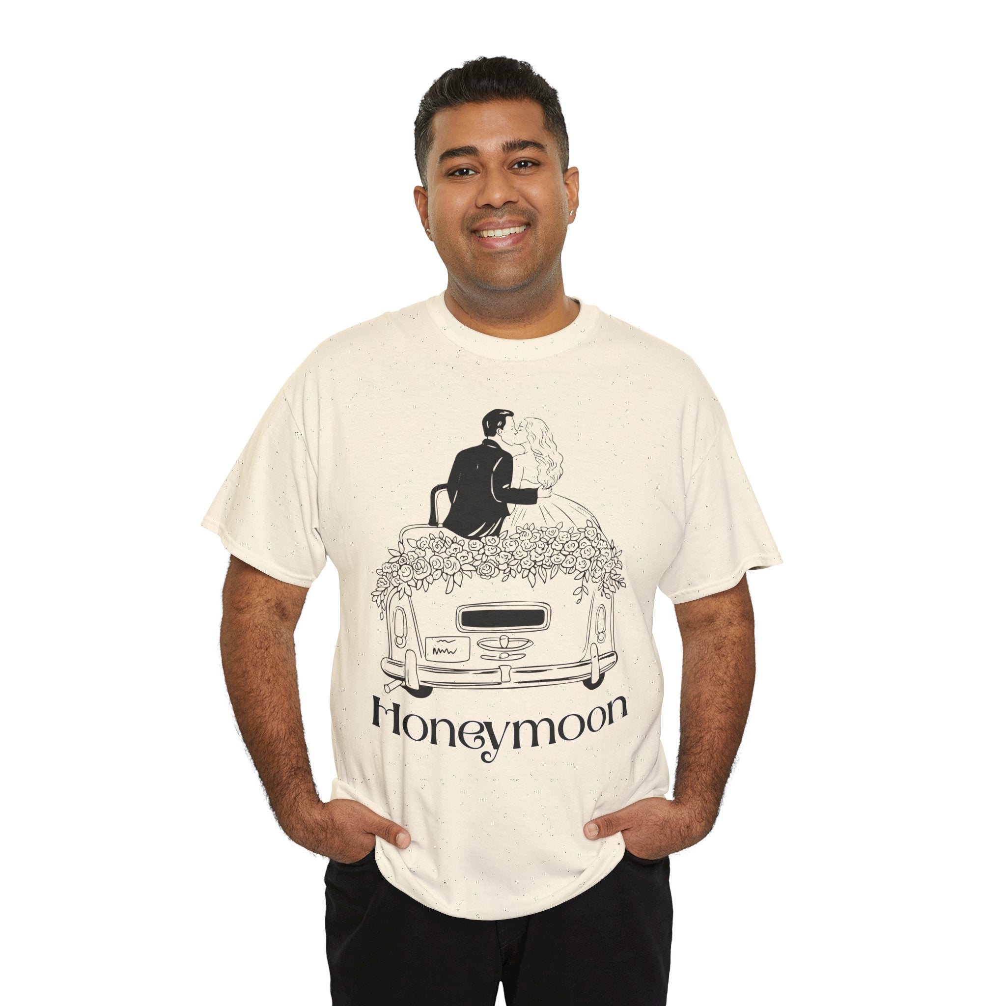 Honeymoon Wedding  T-Shirt, Romantic Couple Shirt, Newlywed Gift, Wedding Celebration Apparel, Typography Tee, Unisex Cotton Top