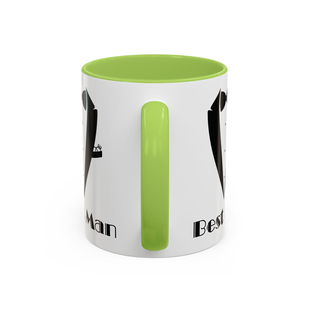 Best Man Accent Coffee Mug 11/15 oz, Groom’s Gift, Wedding Party Favor, Unique Best Man Gift, Black and White Coffee Cup