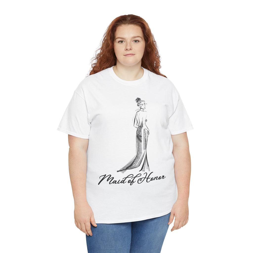 Maid of Honor Tee, Unisex Heavy Cotton Tee, Wedding Party Shirt, Bridal Shower Gift, Bachelorette Party Attire