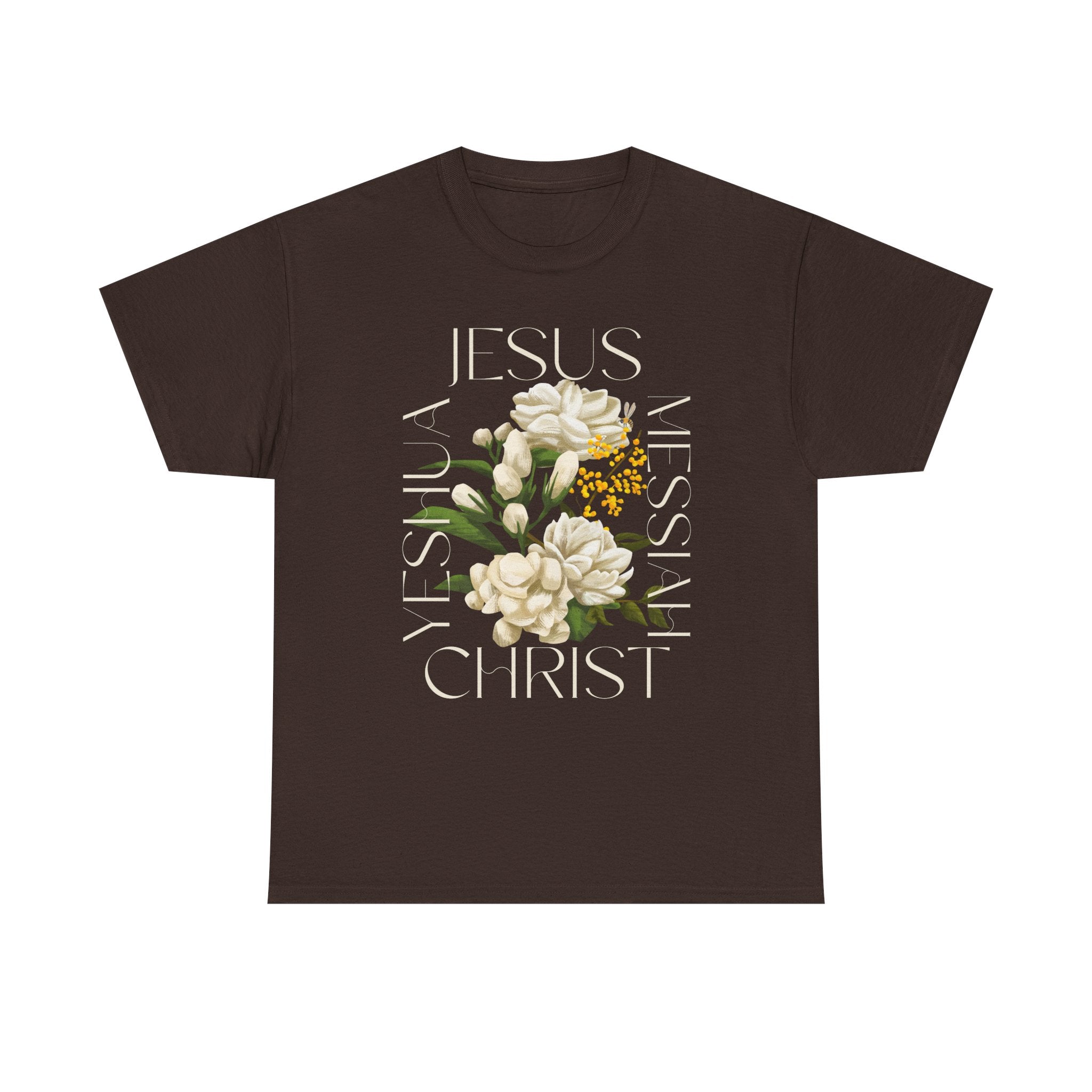 Floral Jesus Christ Tee, Spiritual T-Shirt, Inspirational Unisex Cotton Shirt, Gift for Believers, Christian Apparel
