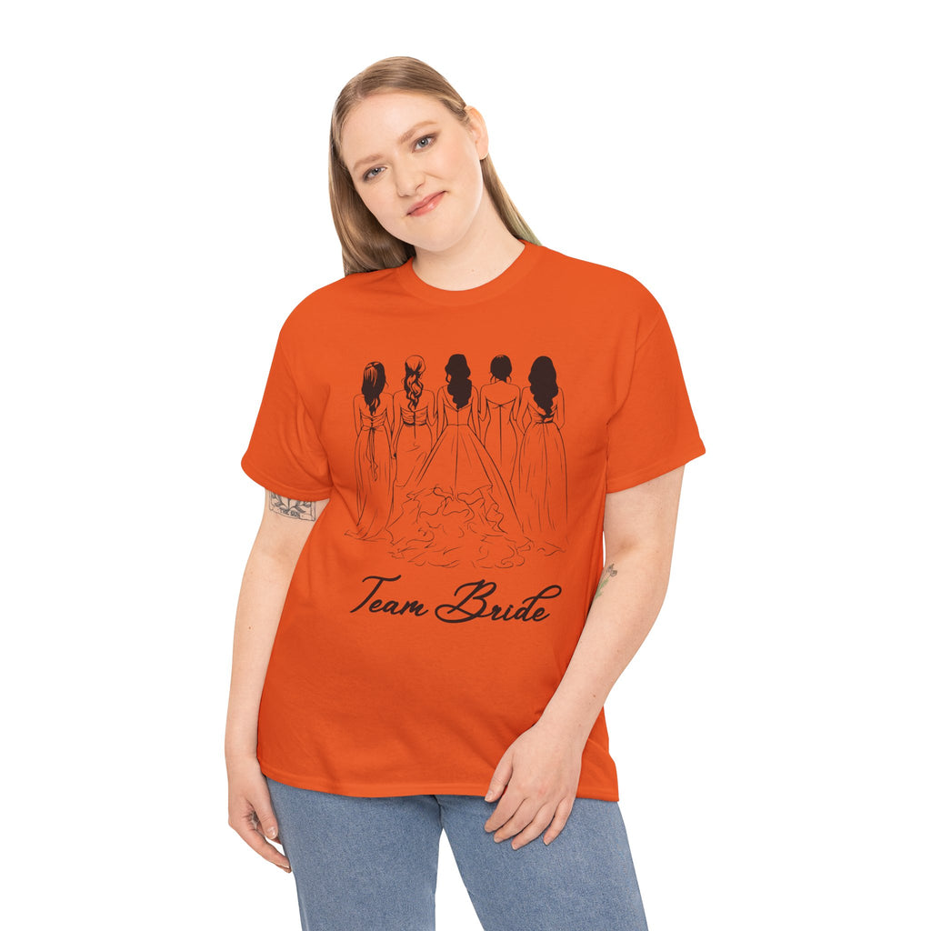 Team Bride Unisex Heavy Cotton Tee - Perfect for Weddings, Bridal Showers, Engagements, Bachelorette Parties, Group Celebrations