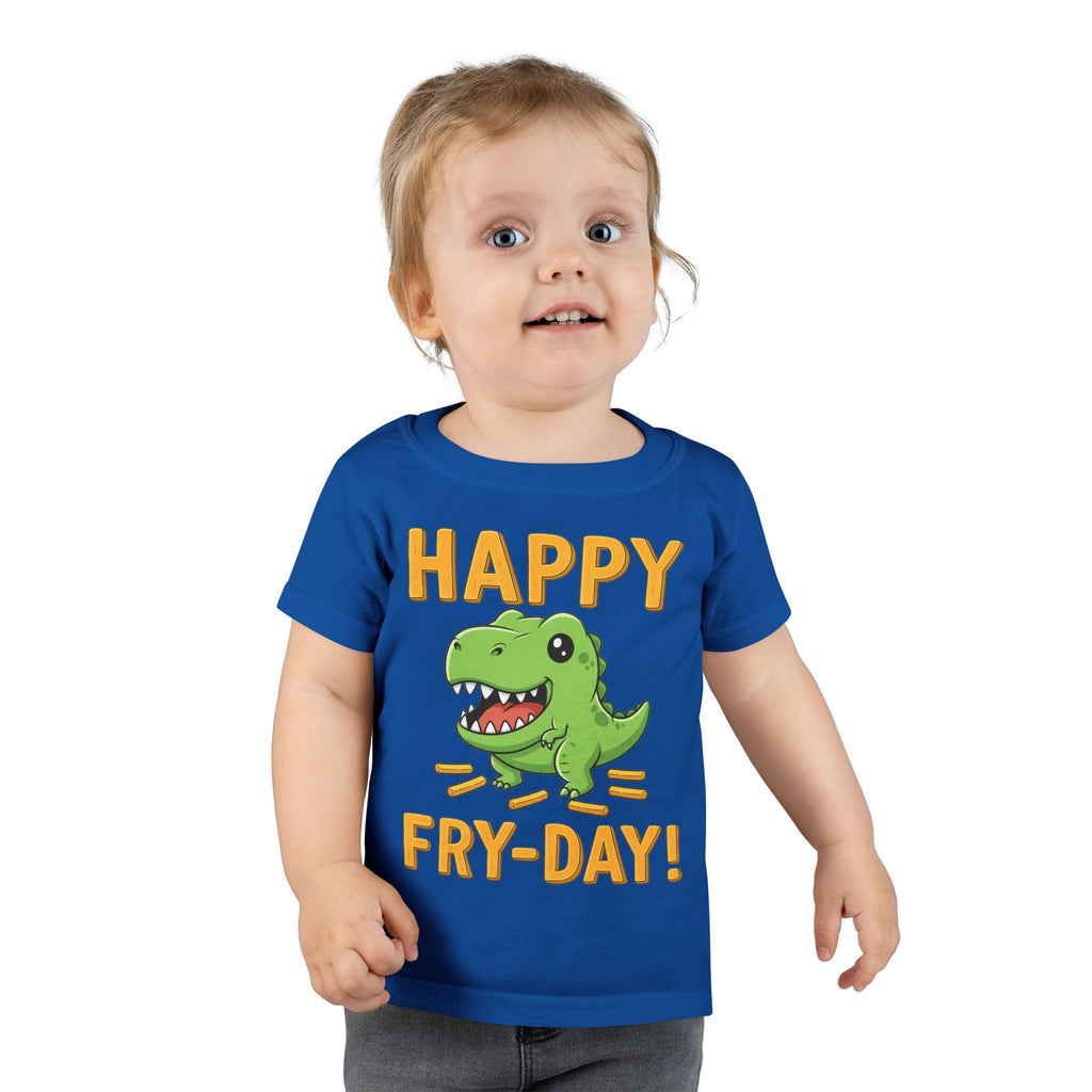 Dino Fry-Day Toddler T-Shirt, Fun Kids Tee, Dinosaur Shirt for Toddlers, Cute Children's Clothing, Toddler Gift Idea