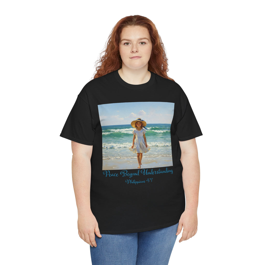 Serene Beach Vibes Tee for Summer Days, Top for Women, Casual Wear, Gifts for Beach Lovers, Vacay Essentials