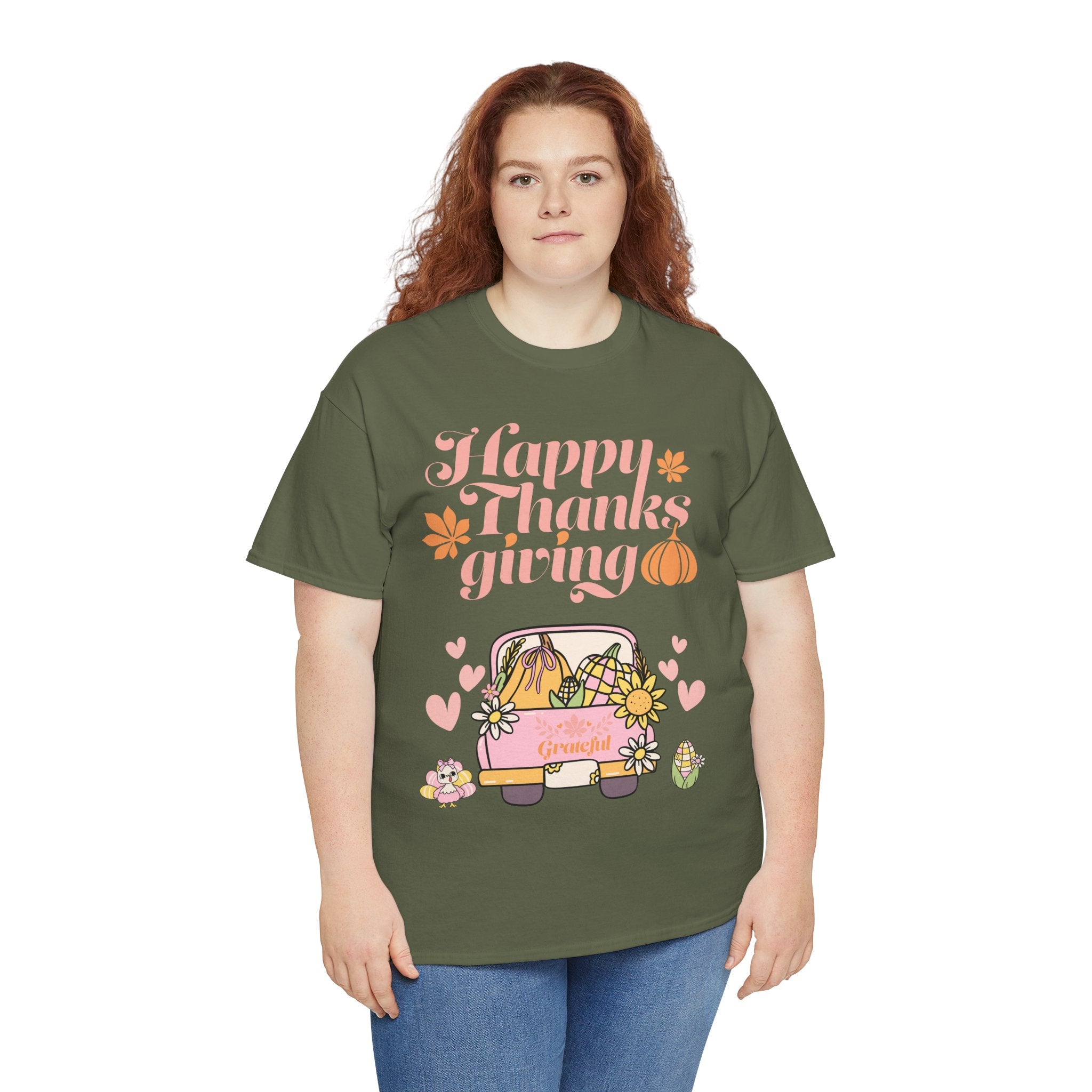 Happy Thanksgiving Unisex Tee | Cozy Autumn Shirt for Family Gatherings, Thanksgiving Celebration, Fall Fashion, Cute Gift Idea