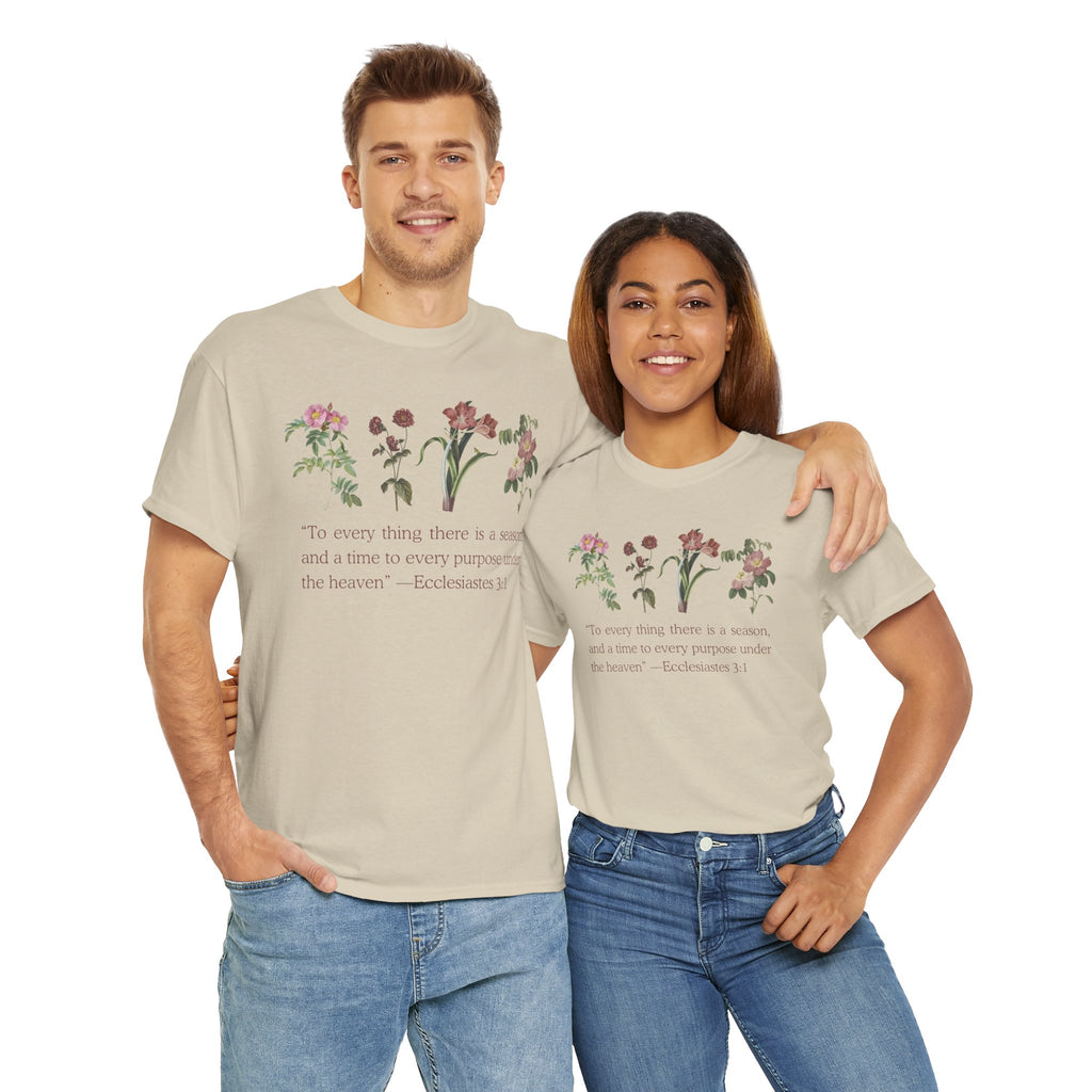 Christian -Biblical Inspirational Floral Quote Tee, Nature Lover Gift, Eco-Friendly Fashion, Casual Everyday Wear
