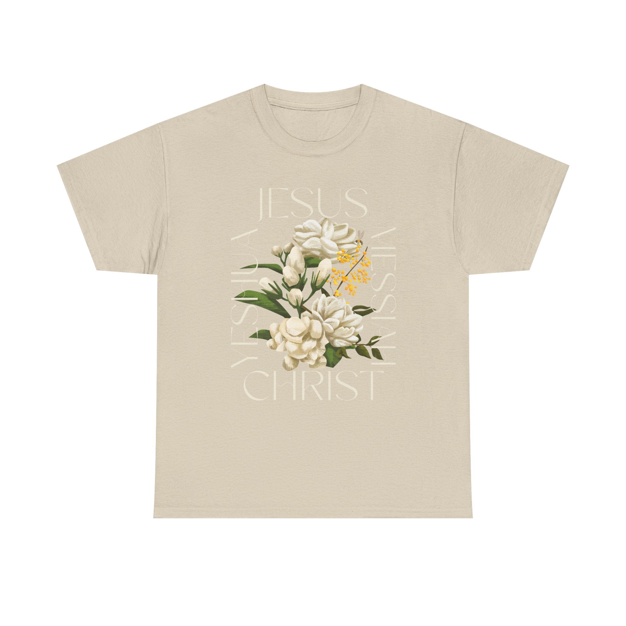Floral Jesus Christ Tee, Spiritual T-Shirt, Inspirational Unisex Cotton Shirt, Gift for Believers, Christian Apparel