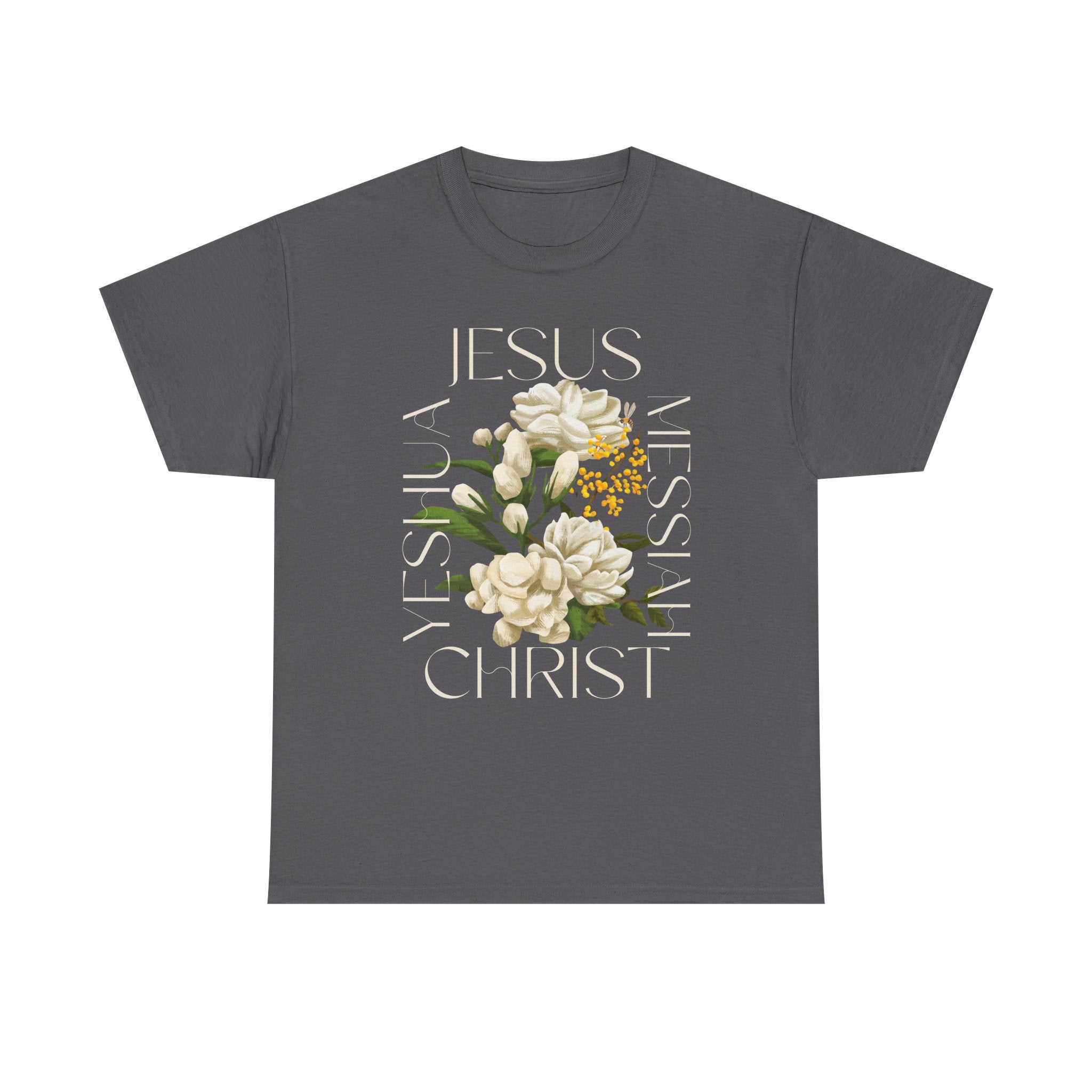 Floral Jesus Christ Tee, Spiritual T-Shirt, Inspirational Unisex Cotton Shirt, Gift for Believers, Christian Apparel