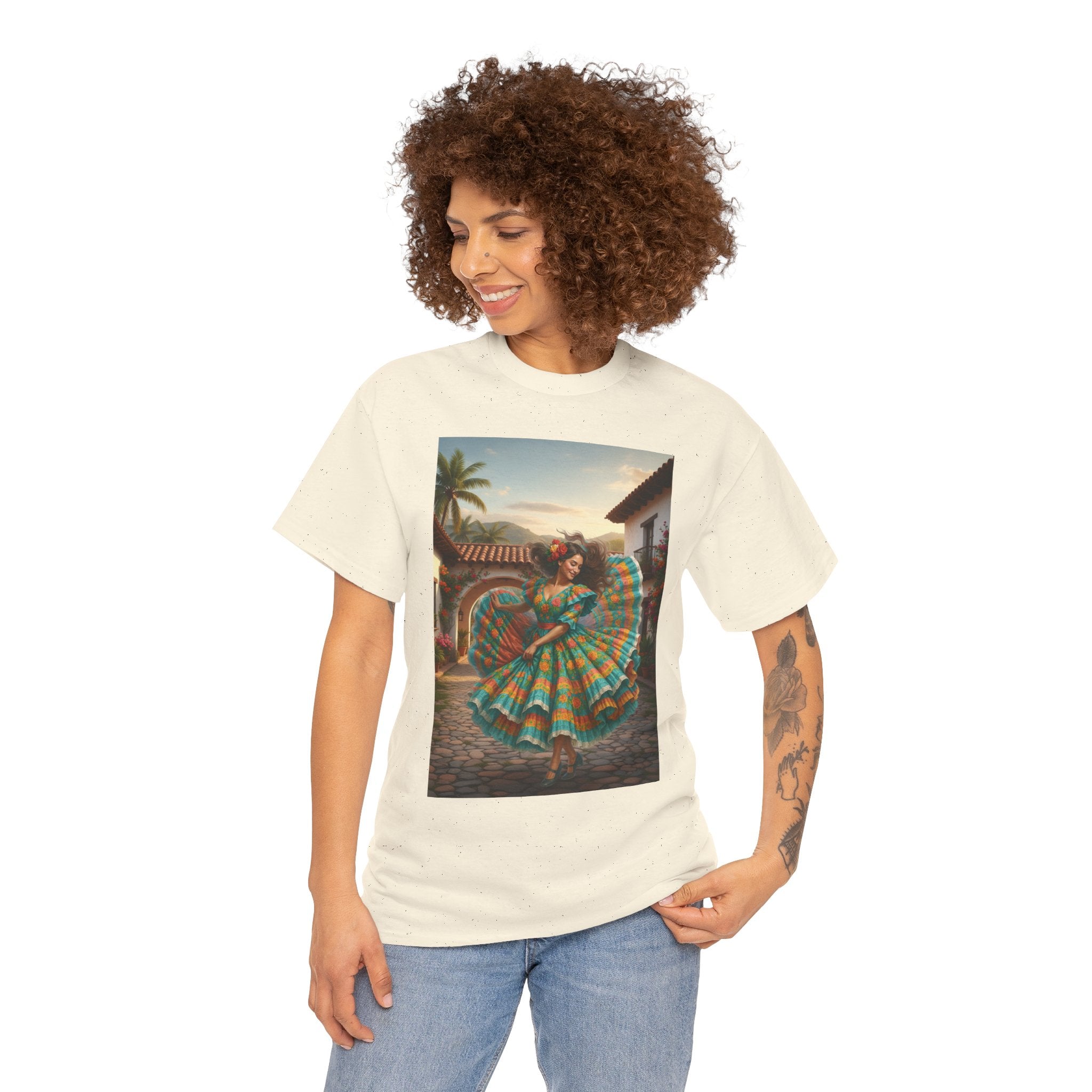 Folklórico Dancer Vibrant Graphic Tee - Perfect for Festivals, Casual Outings, Gifts, Dance Lovers, Unisex Fashion