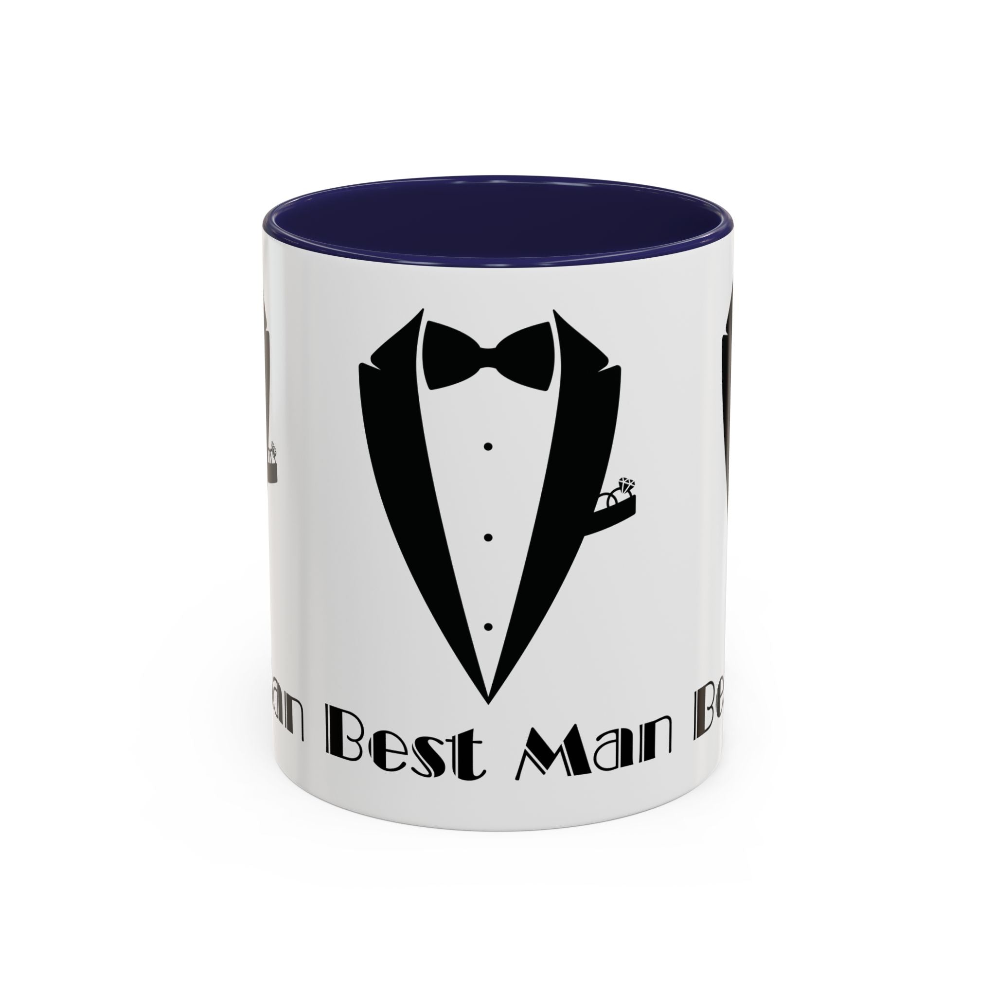 Best Man Accent Coffee Mug 11/15 oz, Groom’s Gift, Wedding Party Favor, Unique Best Man Gift, Black and White Coffee Cup