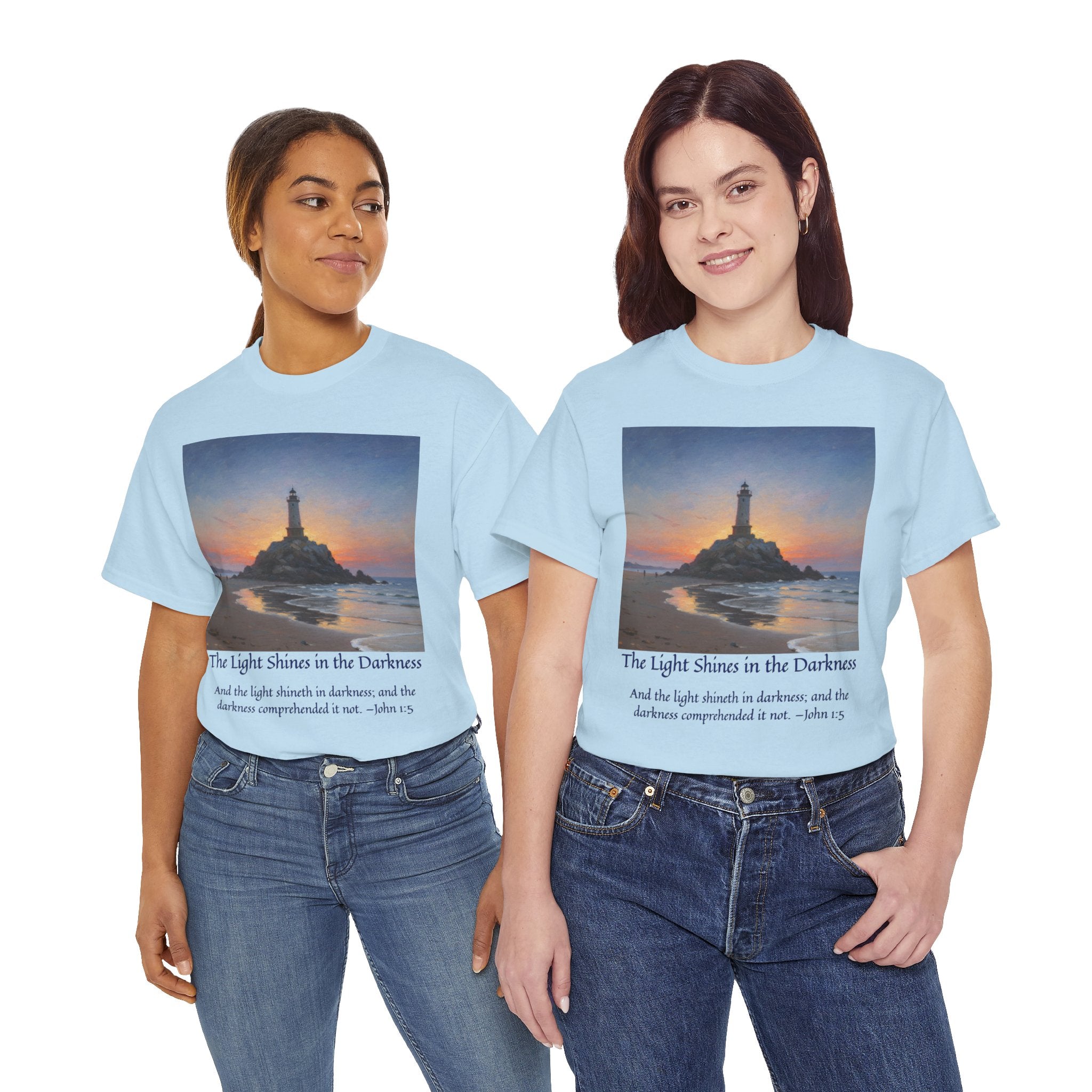 Light in Darkness Unisex Cotton Tee-inspired by Monet, Inspirational Shirt, Bible Verse Tee, Faith-Based Apparel, Perfect Gift for All Occasions