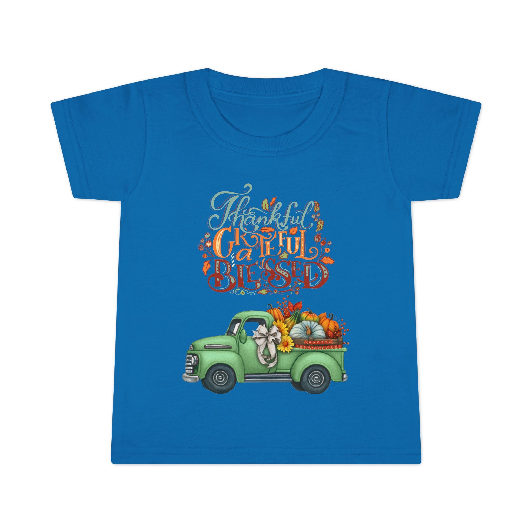Toddler Tee - Cute Green Truck with Fruits and Vegetables - Cozy Fall Vibe, Perfect for Thanksgiving, Autumn Celebrations, Farmhouse [...]
