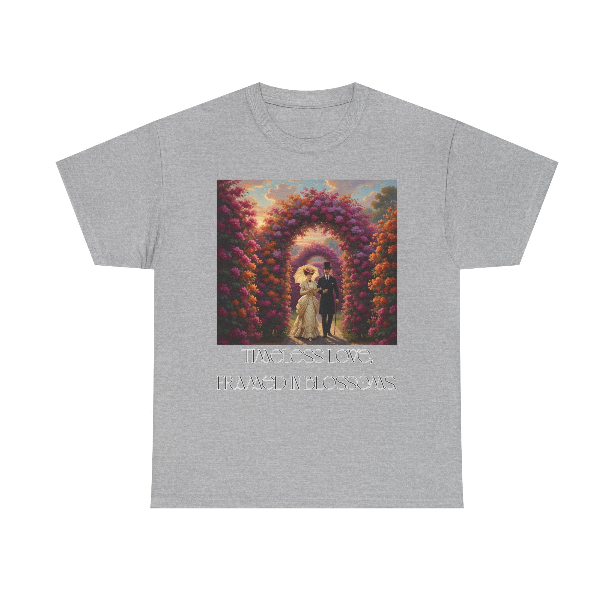 Whimsical Unisex Heavy Cotton Tee, Bohemian Vintage Shirt, Relaxed Fit Graphic Tee, Spring Flower T-Shirt, Casual Everyday Wear