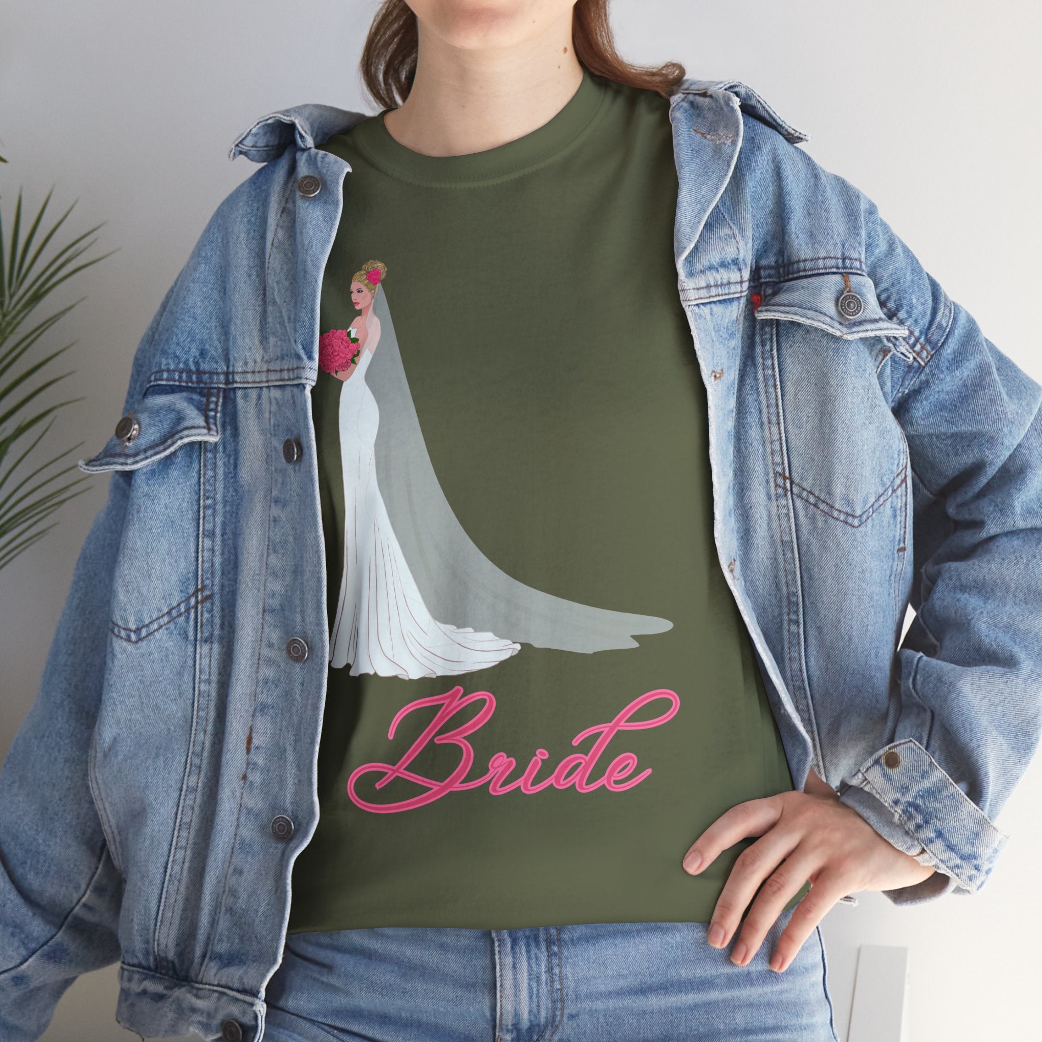 Bride Unisex Heavy Cotton Tee, Wedding Gift, Bridal Party Shirt, Engagement Party Top, Bride T-Shirt, Bridal Shower Attire