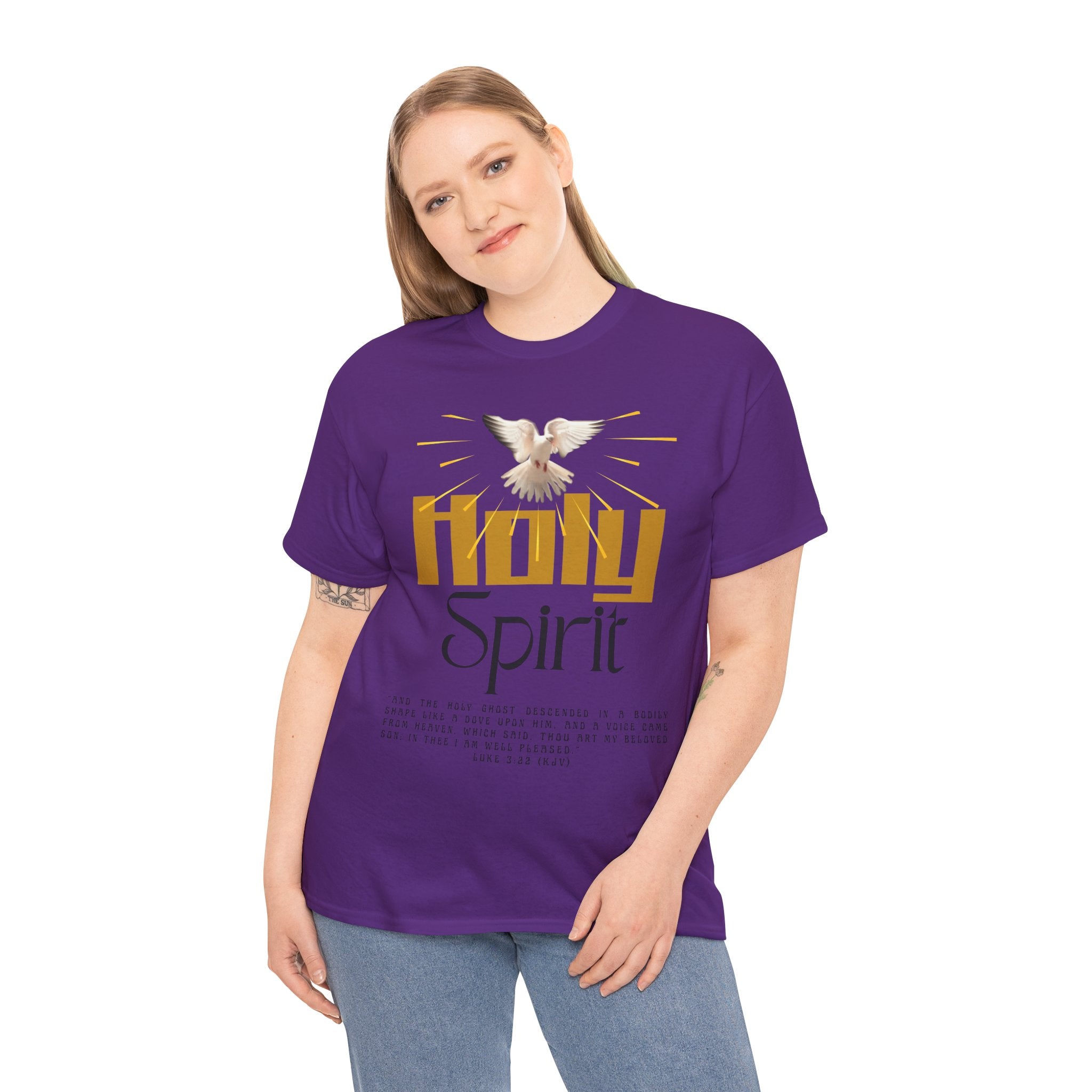 Christian T-shirts, Holy Spirit Unisex Heavy Cotton Tee, Inspirational T-Shirt for Faith Celebration, Christian Gift, Spiritual Attire, Religious Apparel
